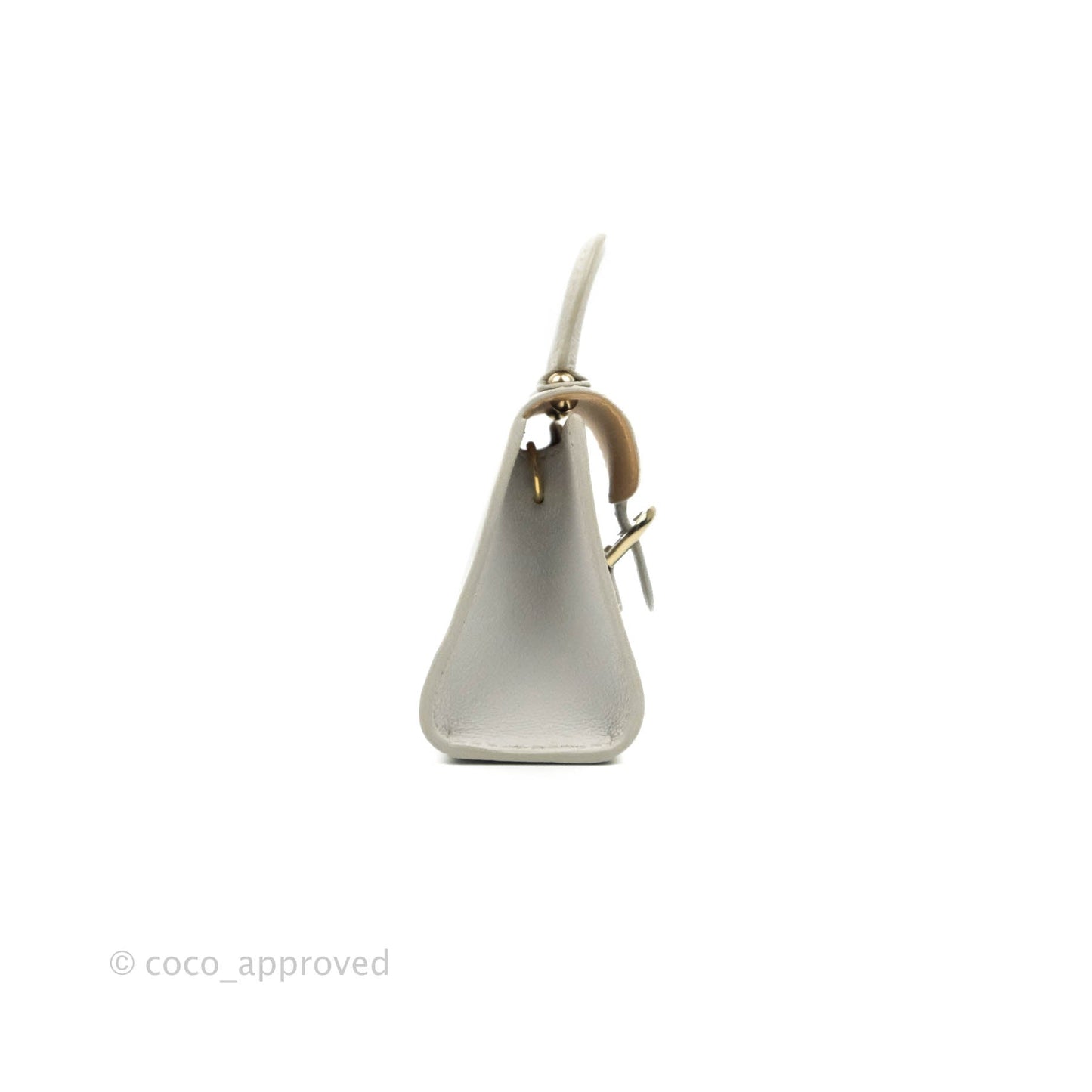 Delvaux Mini Brillant Bag Charm Light Grey Calfskin