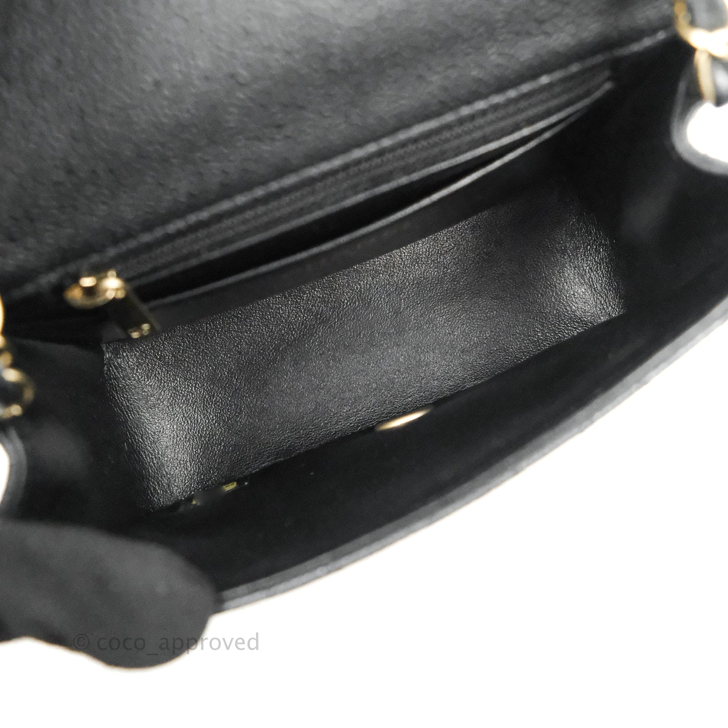 Chanel Quilted Mini Square Iridescent Black Caviar Matte Gold Hardware
