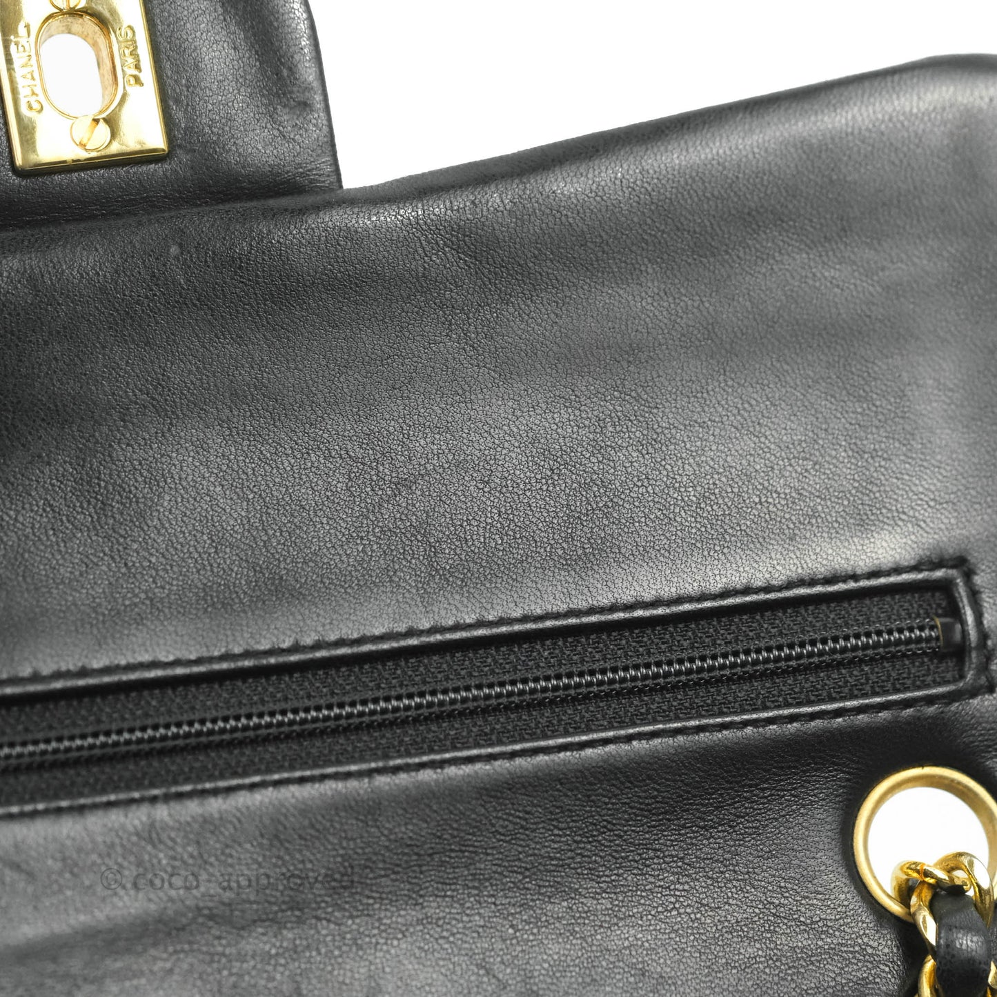 Chanel Vintage Classic Small S/M Flap Black Lambskin 24K Gold Hardware