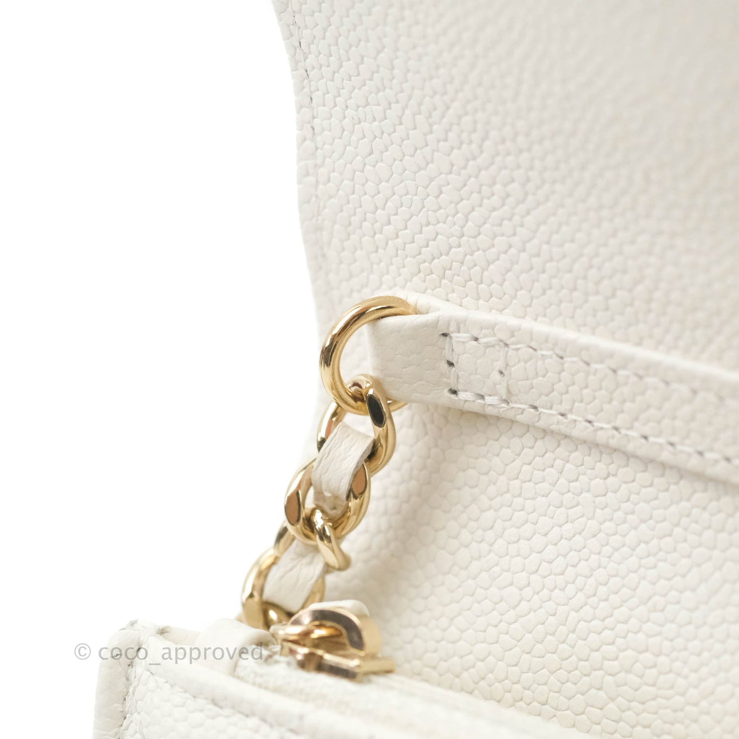 Chanel Business Affinity Clutch With Chain White Caviar Gold Hardware