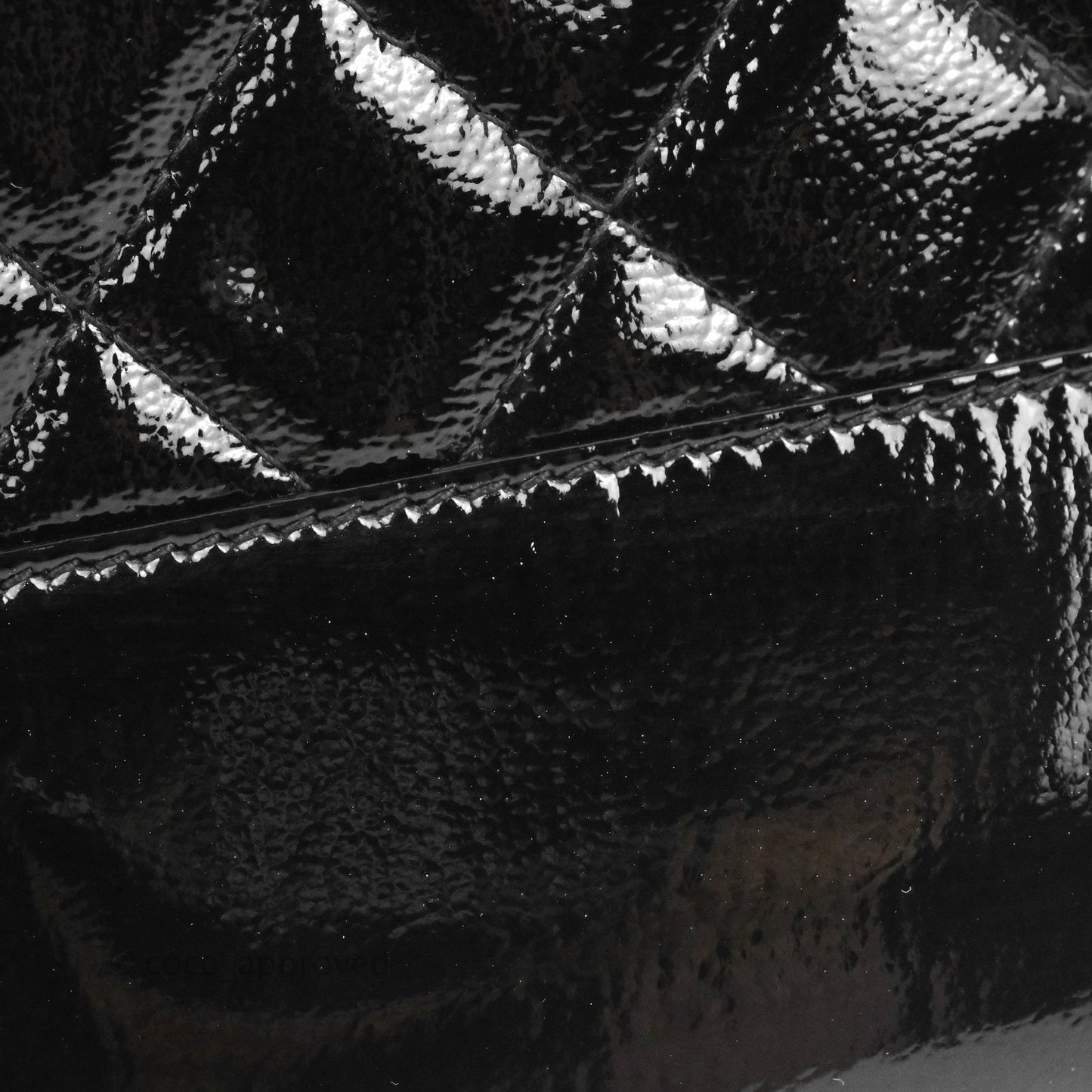 Chanel Gabrielle O Case Quilted Black Patent Goatskin