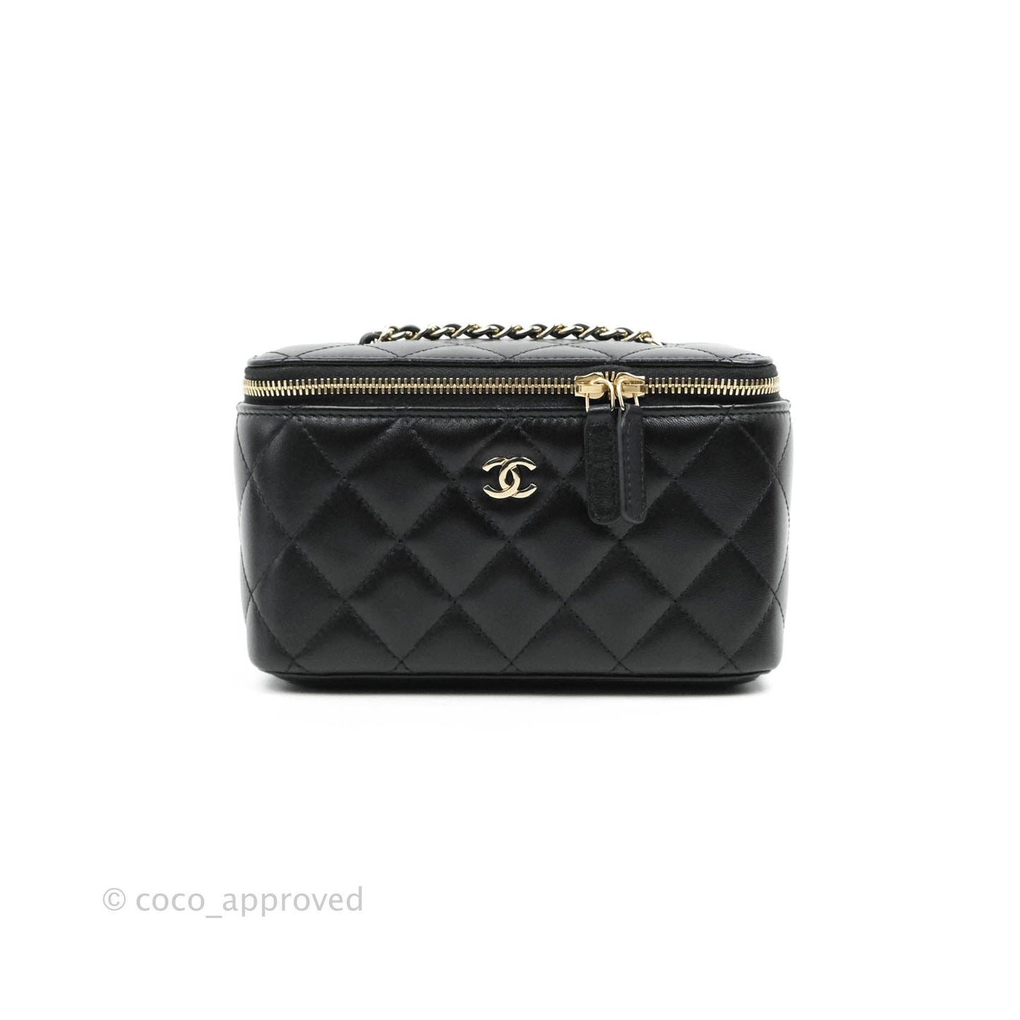 Chanel Vanity with Classic Chain Black Lambskin Gold Hardware
