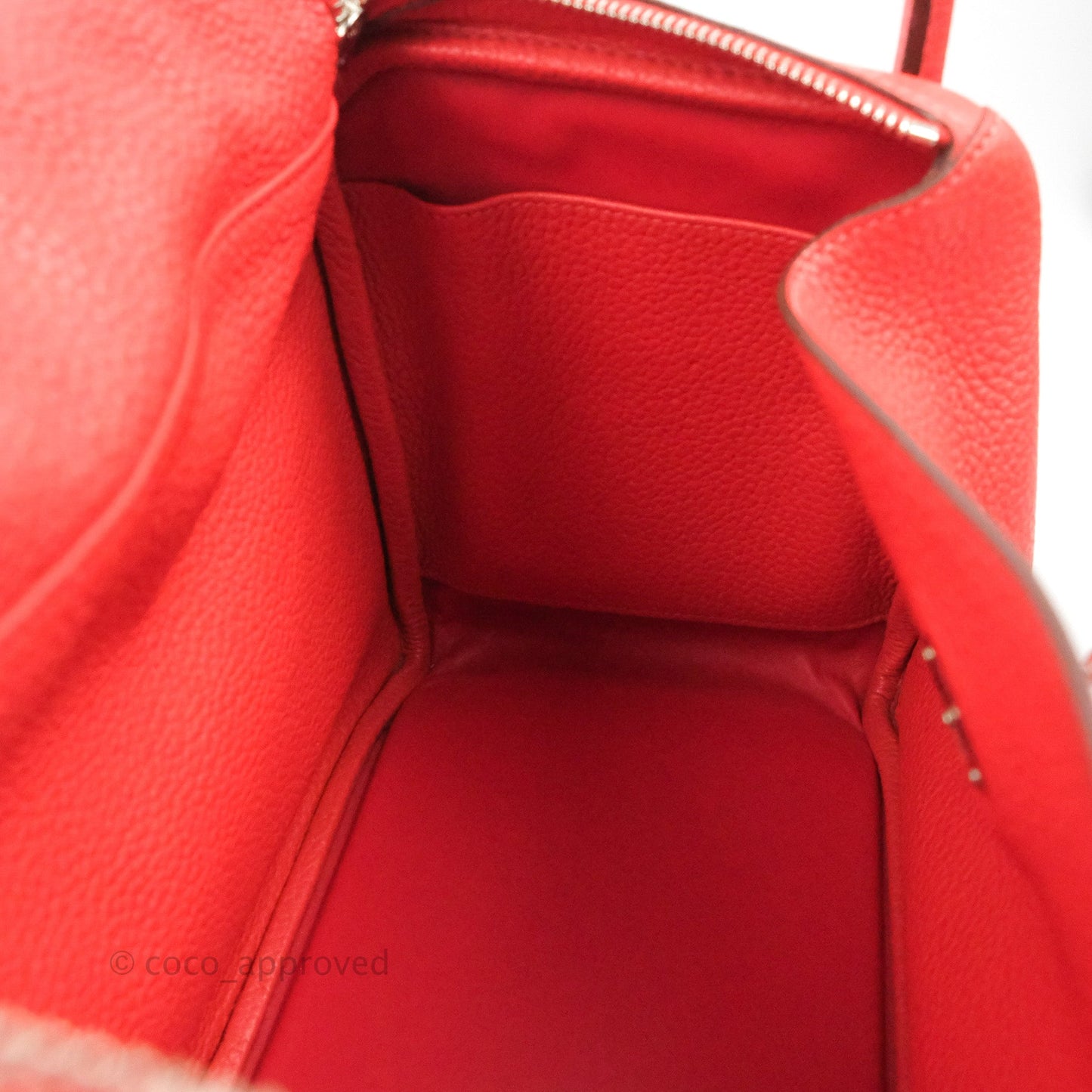 Hermès Lindy 30 Red Clemence Palladium Hardware