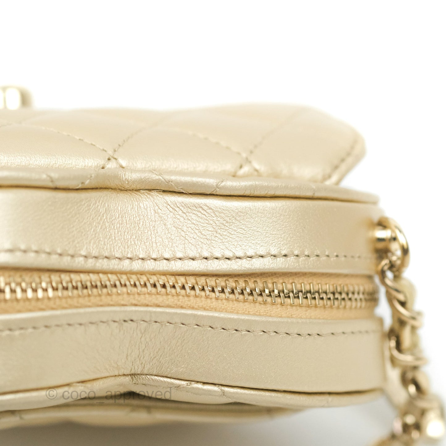 Chanel Small Heart Bag Gold Lambskin Gold Hardware 22S