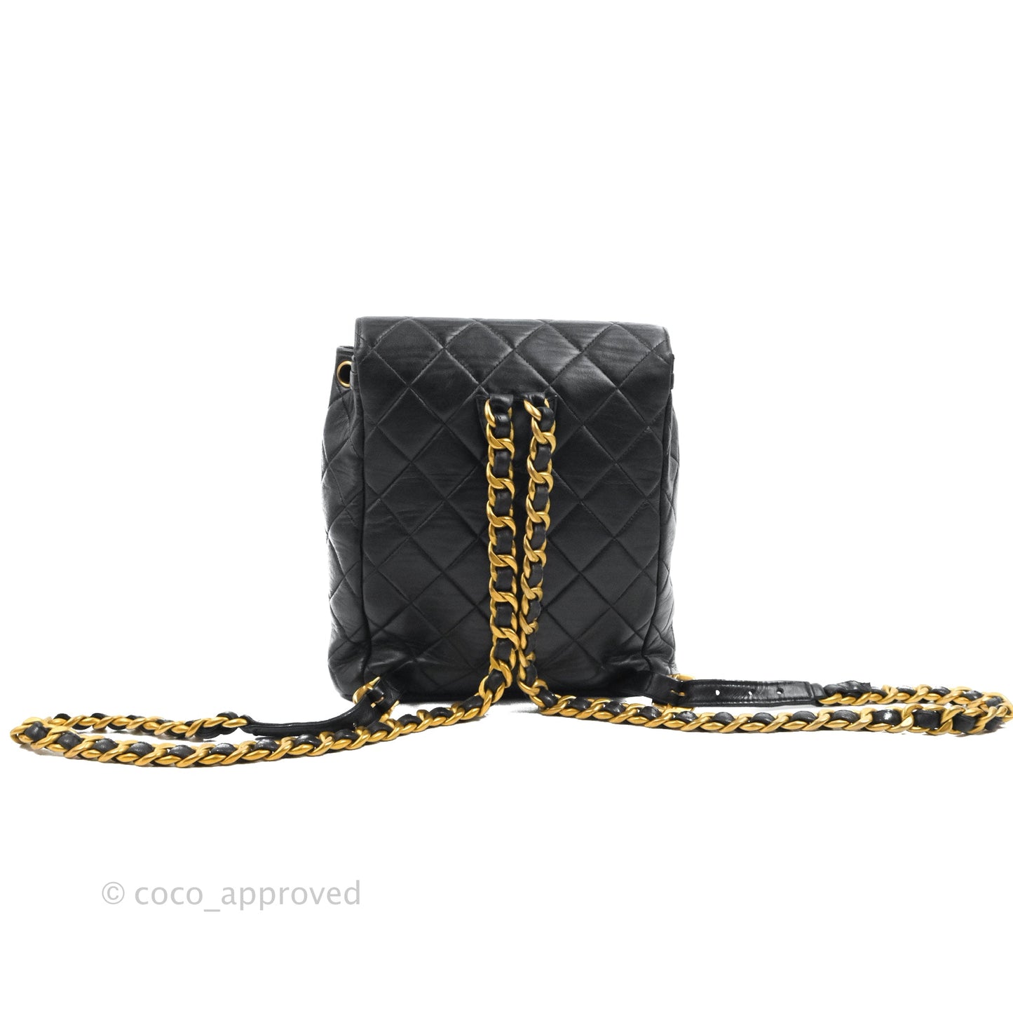 Chanel Vintage CC Duma Backpack Black Lambskin 24K Gold Hardware