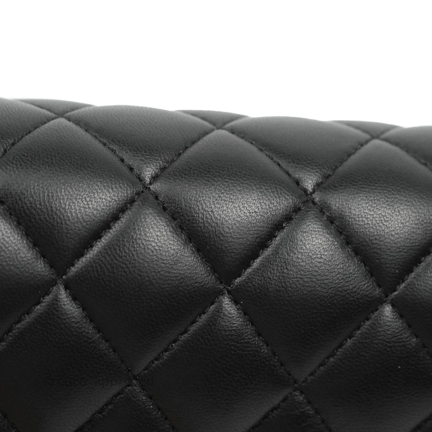 Chanel Classic Quilted M/L Medium Double Flap So Black Lambskin