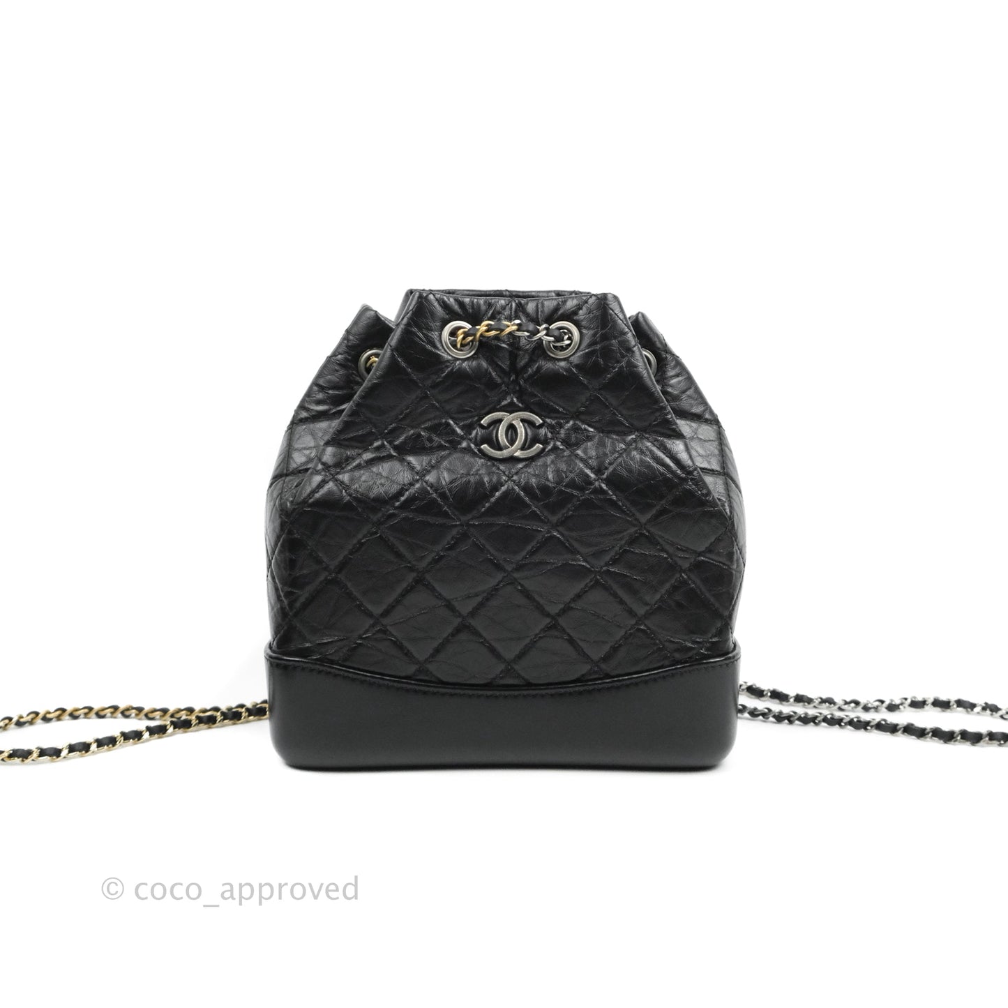 Chanel Small Gabrielle Backpack Black Aged Calfskin