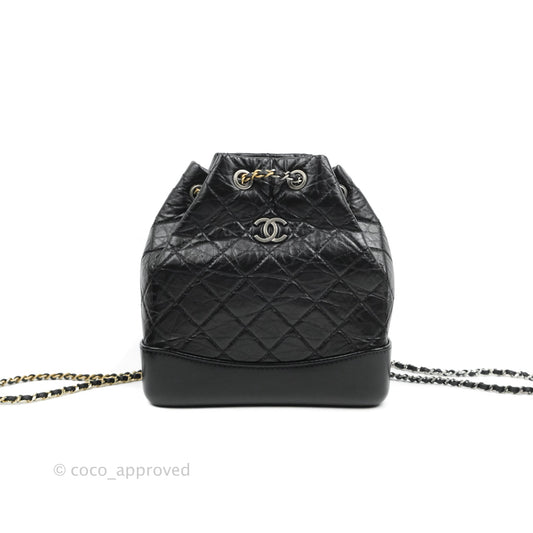 Chanel Small Gabrielle Backpack Black Aged Calfskin