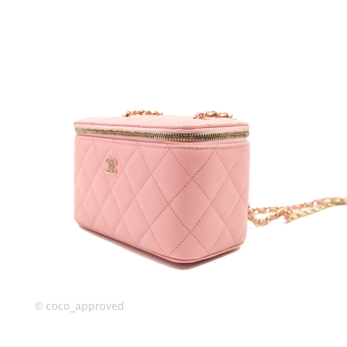 Chanel Classic Vanity with Chain Pink Caviar Gold Hardware