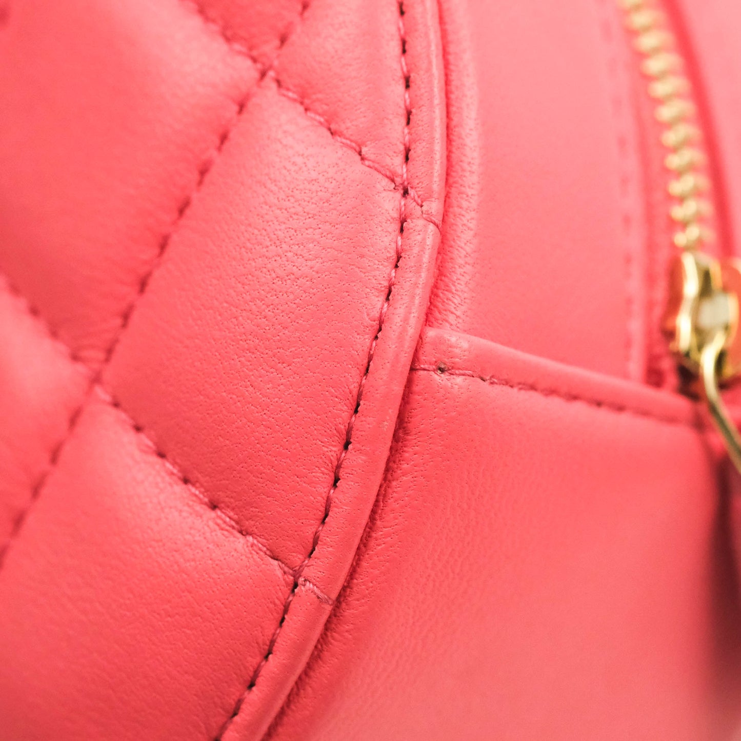 Chanel Quilted Round Pearl Crush Clutch With Chain Pink Lambskin Aged Gold Hardware