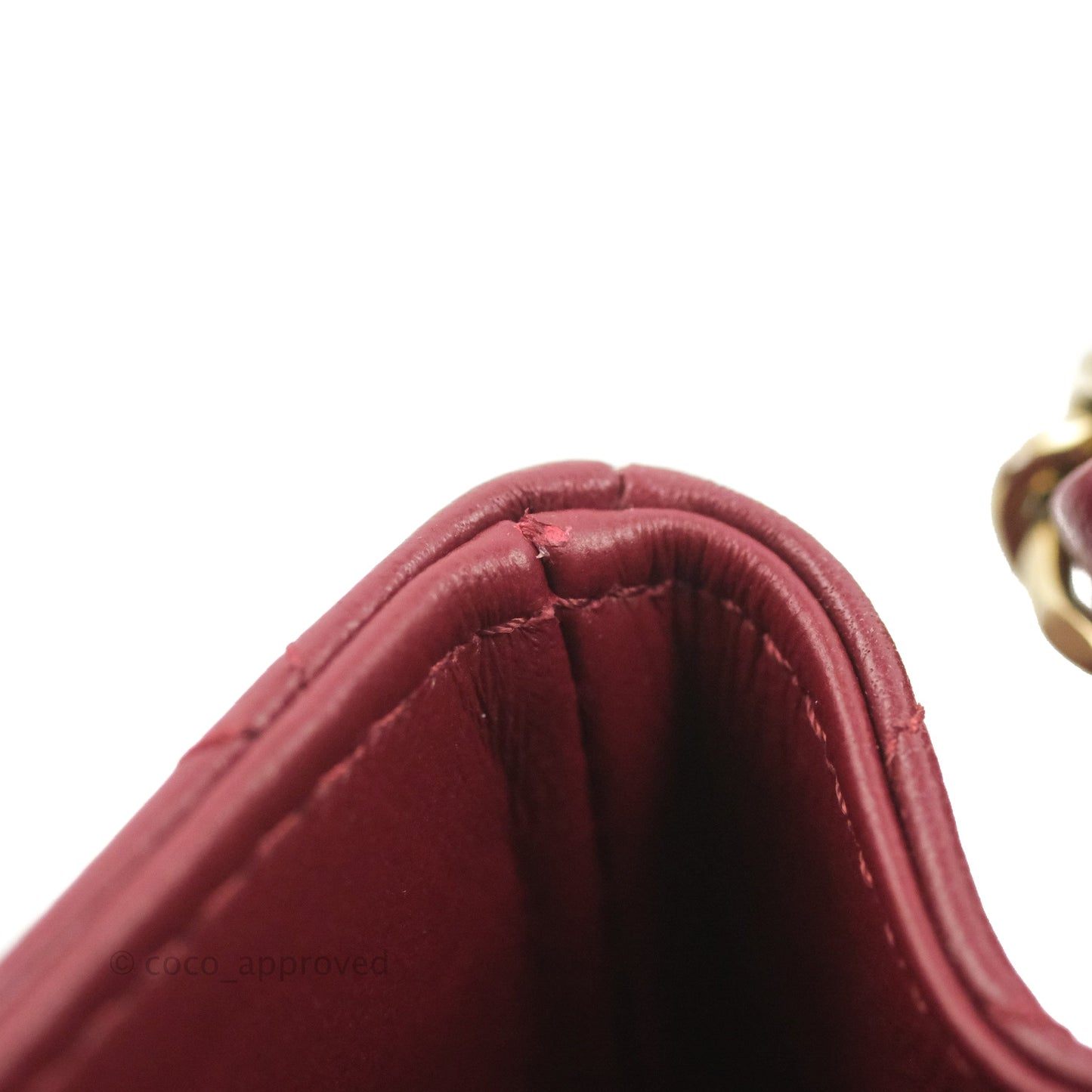 Chanel Quilted Mini Square Burgundy Lambskin Gold Hardware