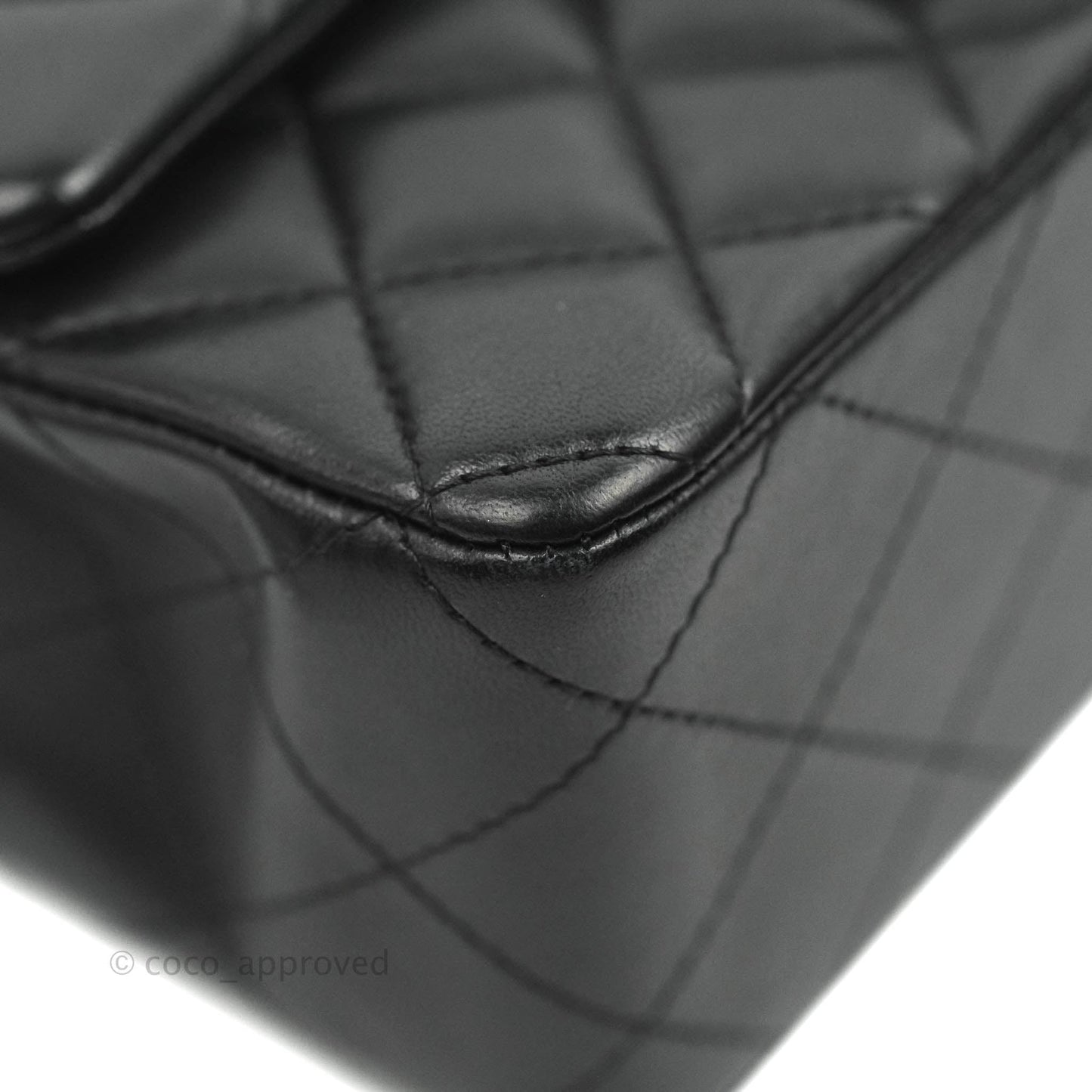 Chanel Quilted Mini Rectangular Black Lambskin Dark Silver Hardware