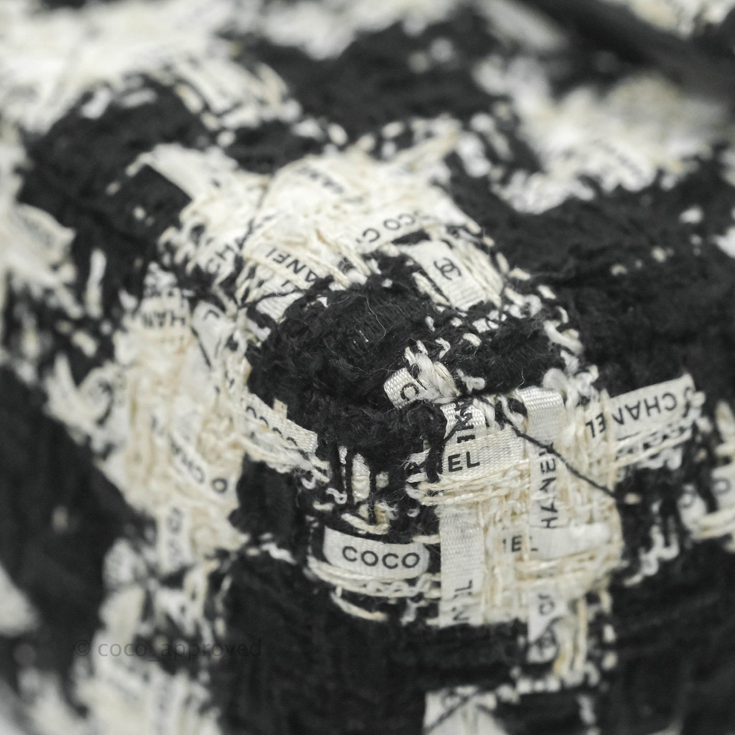 Chanel Quilted Mini Rectangular Flap Tweed Houndstooth Black & White Gold Hardware