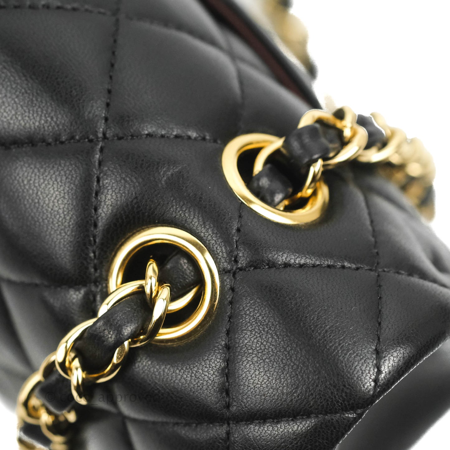 Chanel Classic M/L Medium Flap Quilted Black Lambskin Gold Hardware