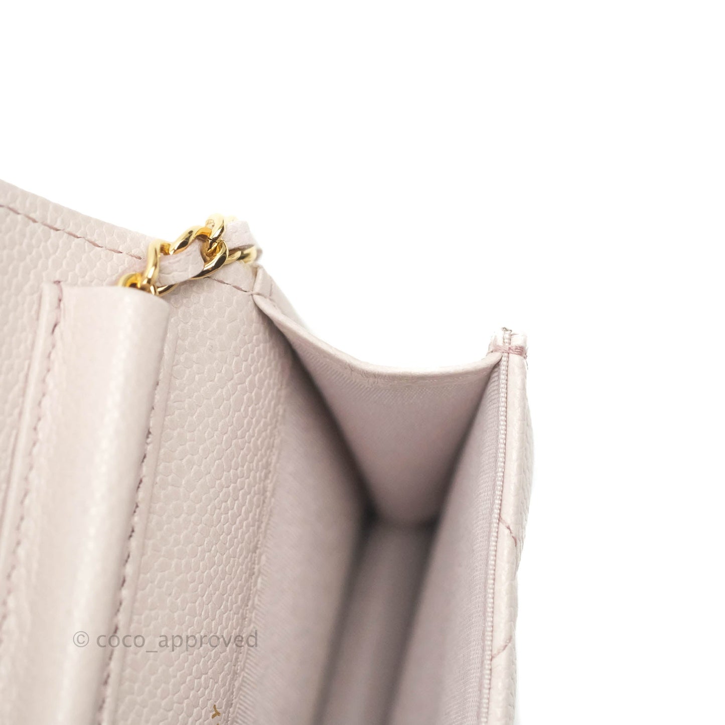 Chanel Miss Coco Clutch With Chain Quilted Lilac Pink Caviar Gold Hardware