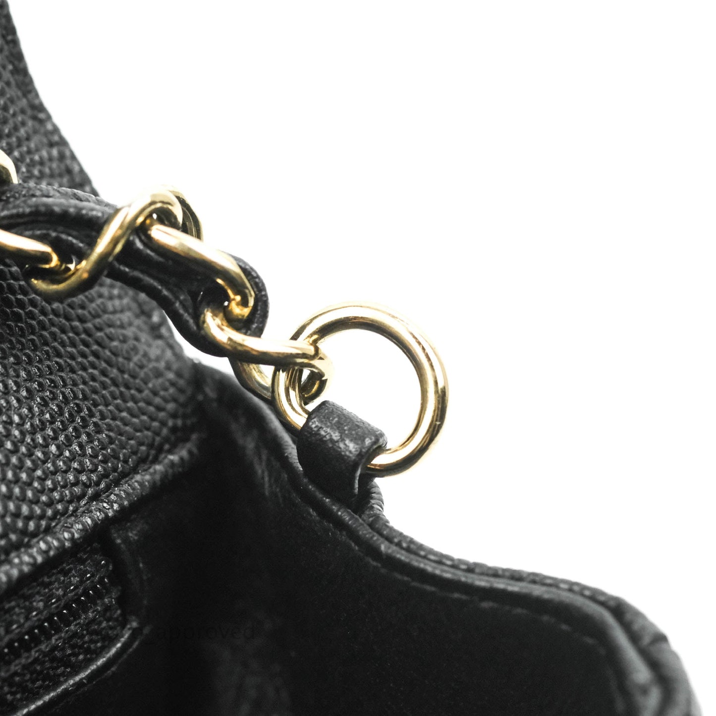 Chanel Chevron Mini Rectangular Flap Black Caviar Gold Hardware