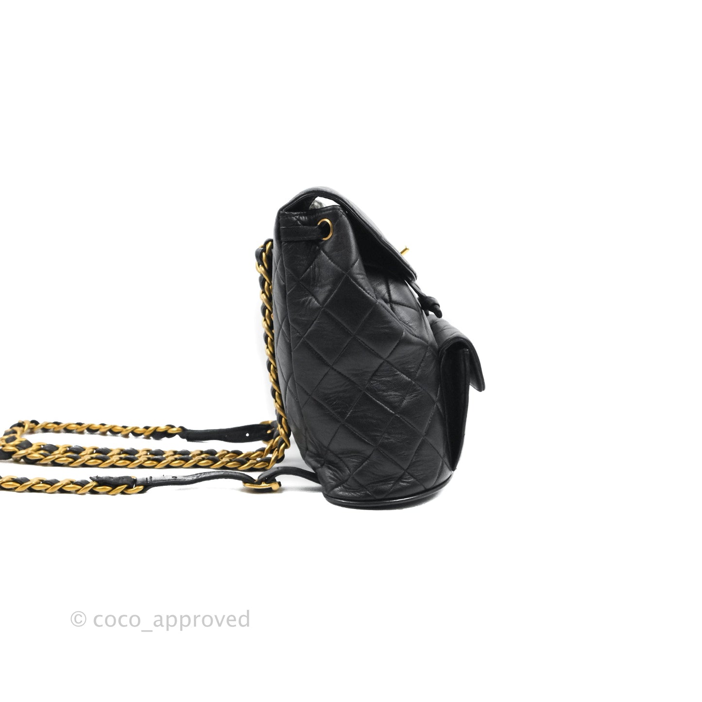 Chanel Vintage CC Duma Backpack Black Lambskin 24K Gold Hardware