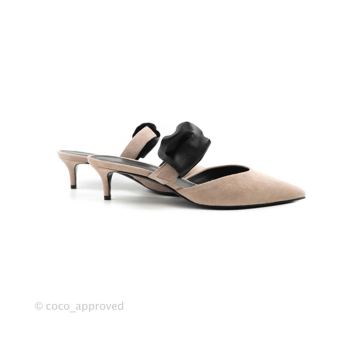 Hermes Mule Femme Blink Chevre Velours C7 Beige Rose Size 37.5