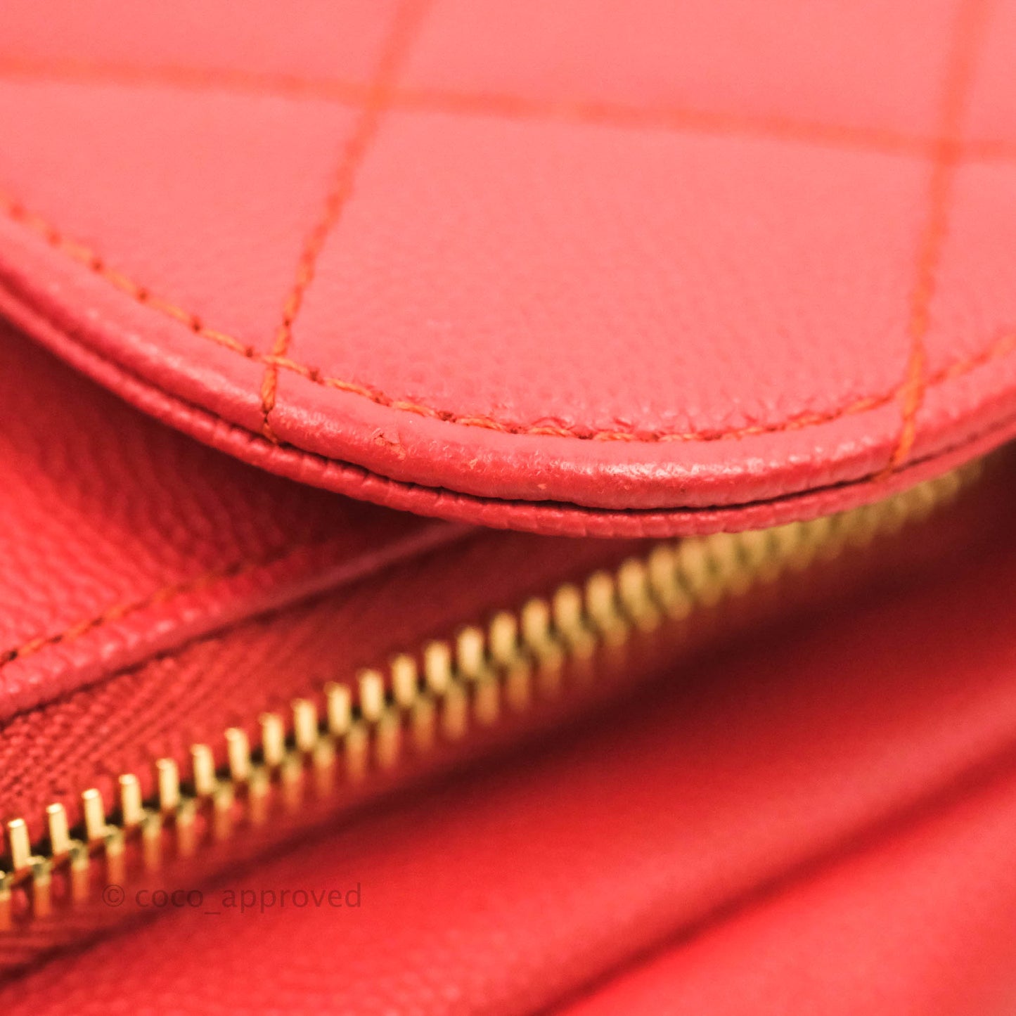 Chanel Quilted Small Business Affinity Flap Red Caviar Gold Hardware
