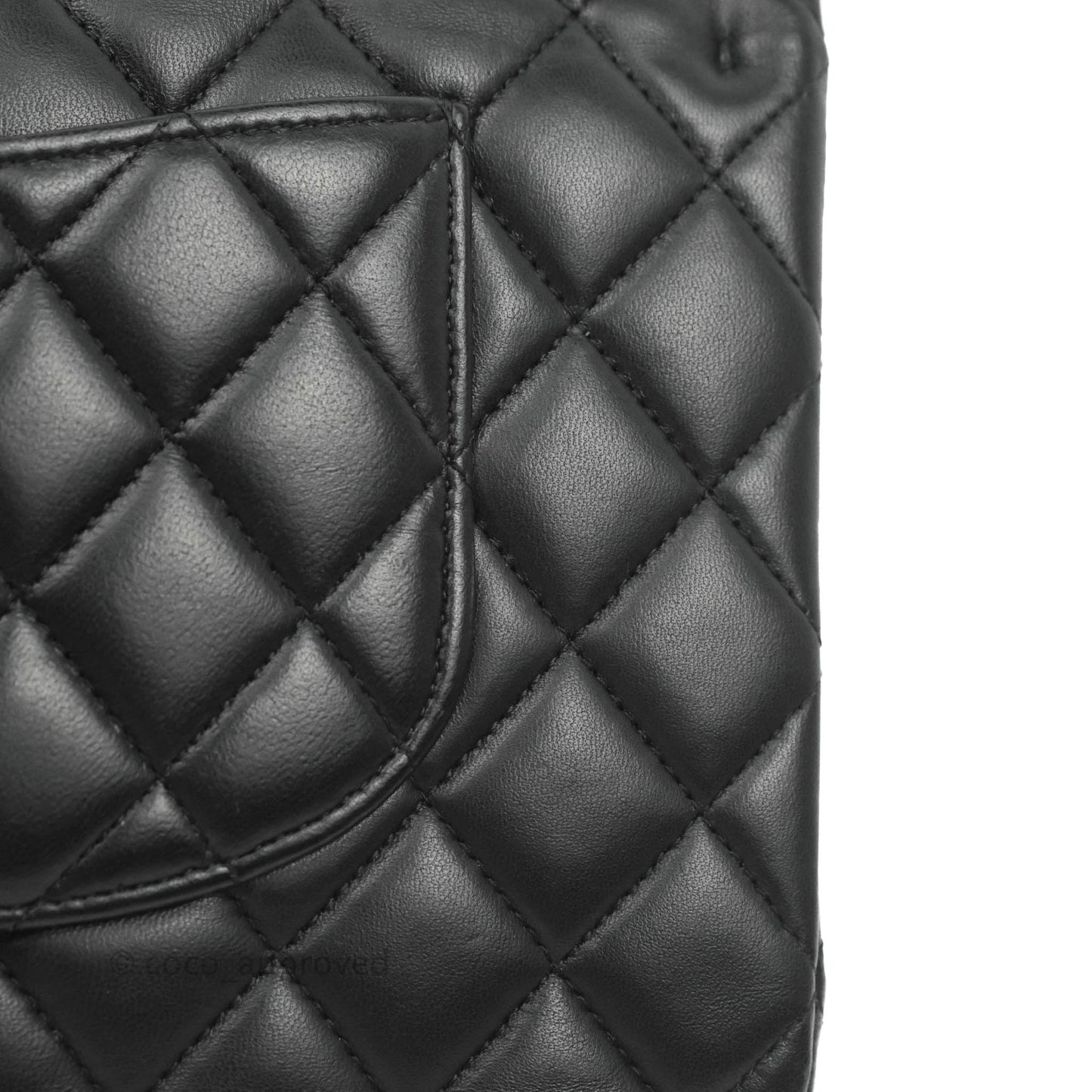 Chanel Classic Quilted M/L Medium Double Flap So Black Lambskin
