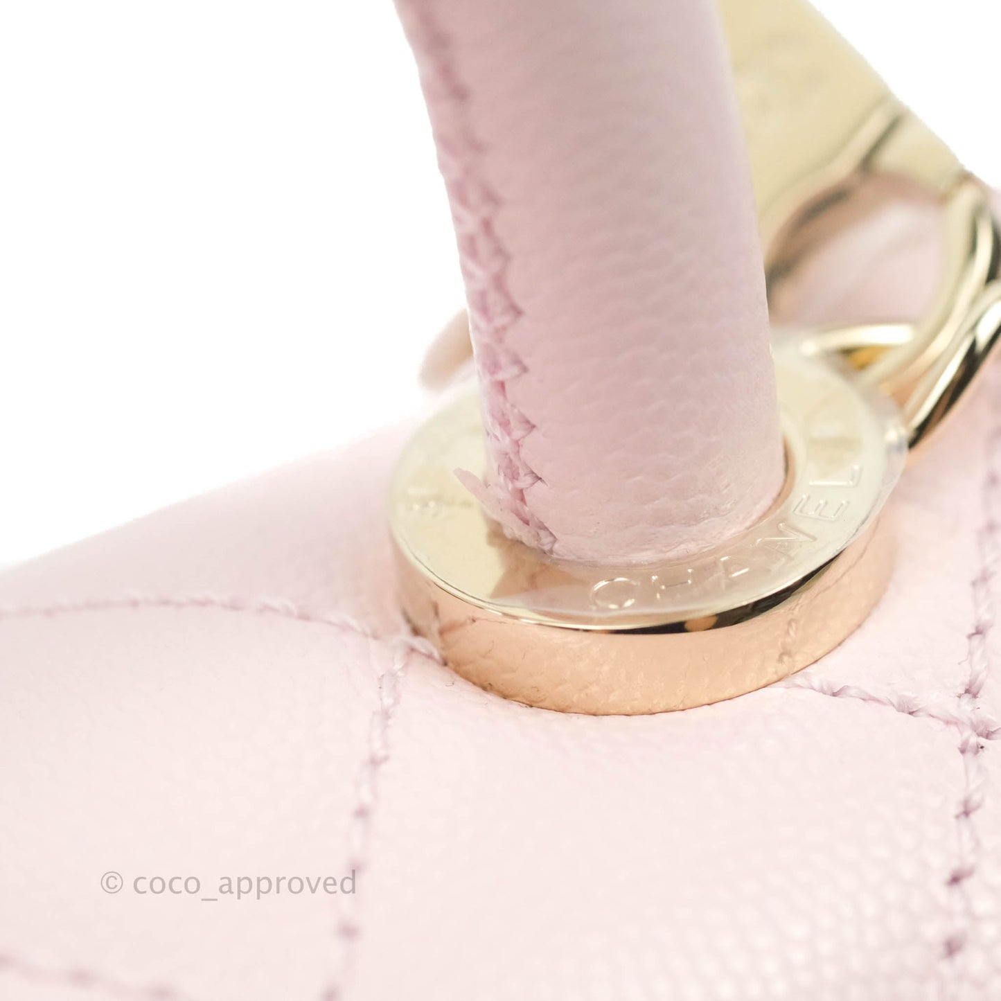 Chanel Mini Coco Handle Quilted Light Pink Caviar Gold Hardware