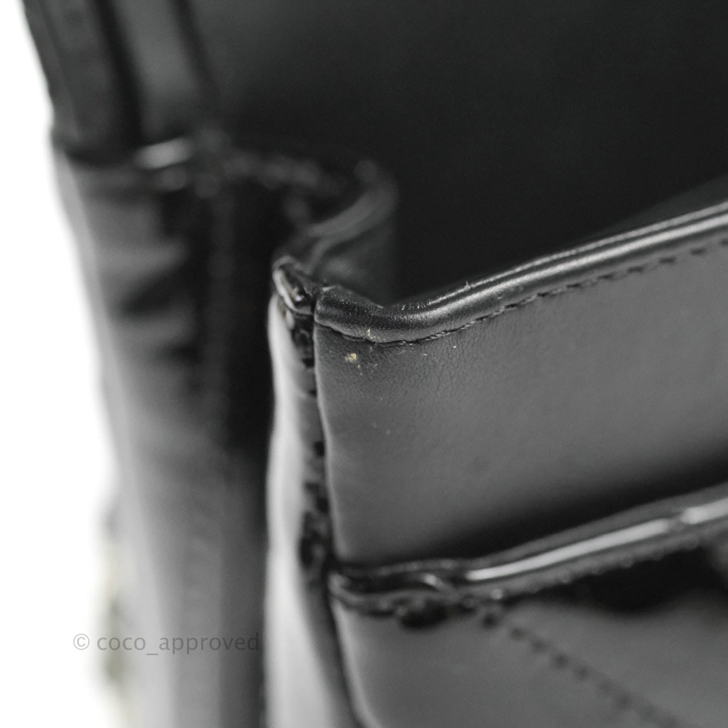 Chanel Classic M/L Medium Chevron Double Flap Black Patent Silver Hardware