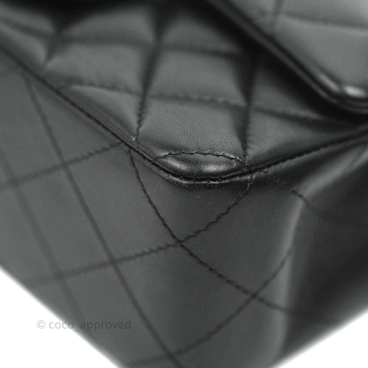 Chanel Quilted Mini Rectangular Black Lambskin Dark Silver Hardware