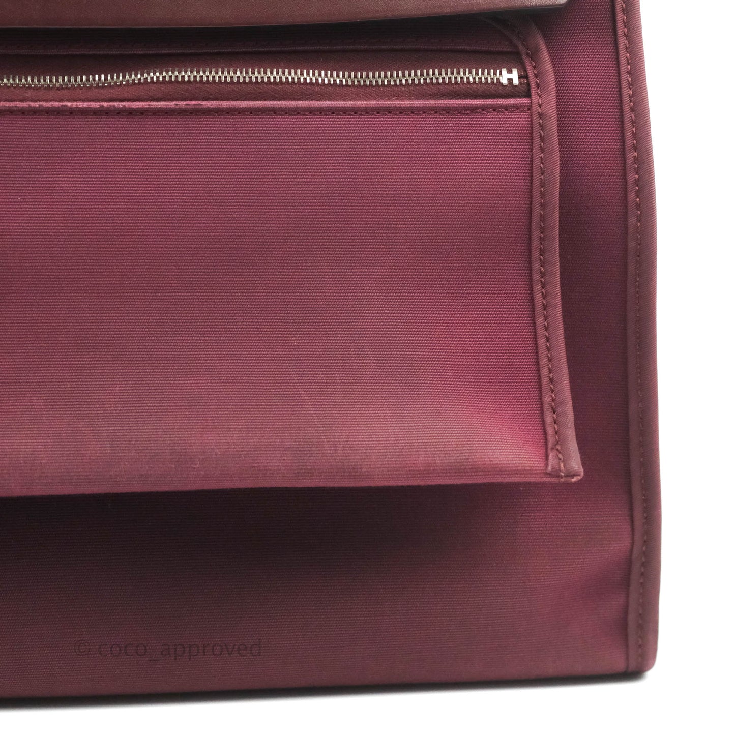 Hermès Herbag Zip 31 in Prune Hunter Cowhide & Canvas Palladium Hardware