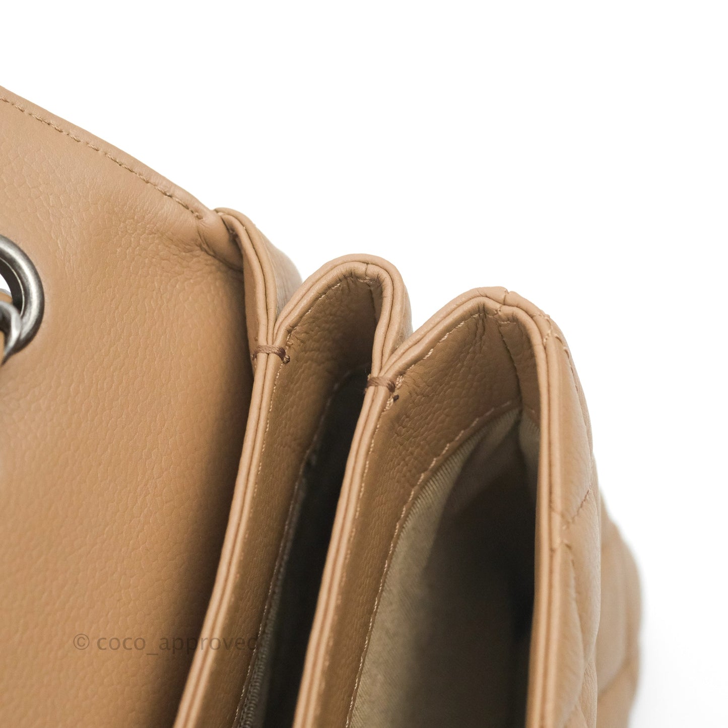 Chanel Flap Bag Dark Beige Caviar Ruthenium Hardware 17B