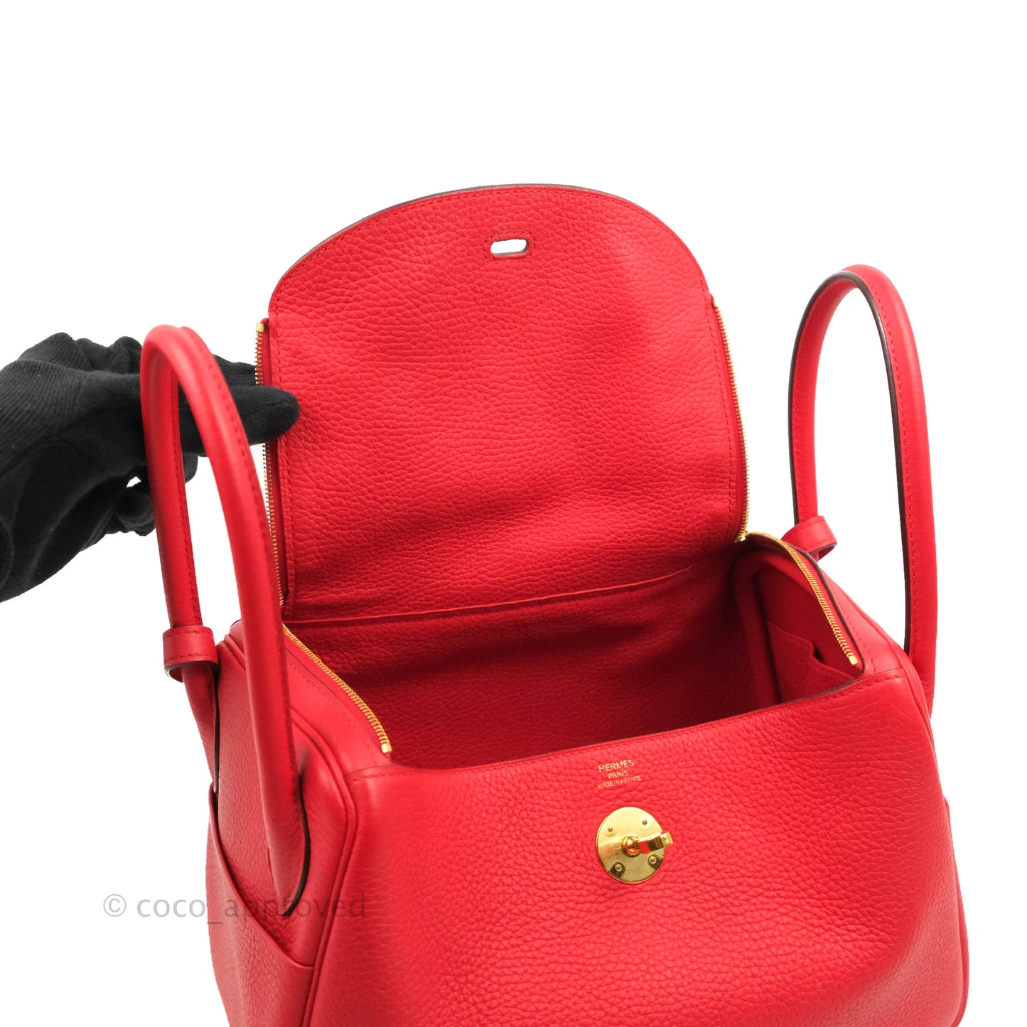 Hermès Lindy 26 Rouge de Coeur Clemence Gold Hardware