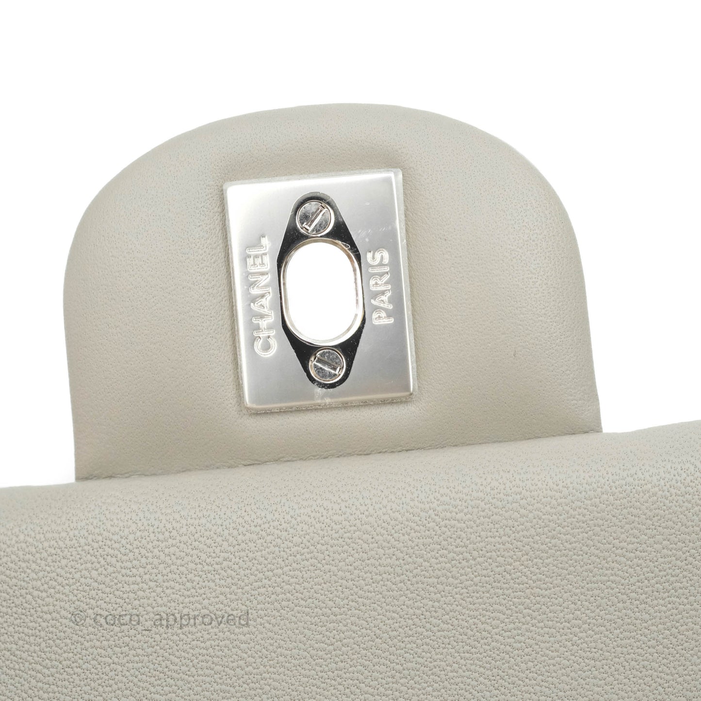 Chanel Quilted Mini Rectangular Grey Lambskin Silver Hardware 19B
