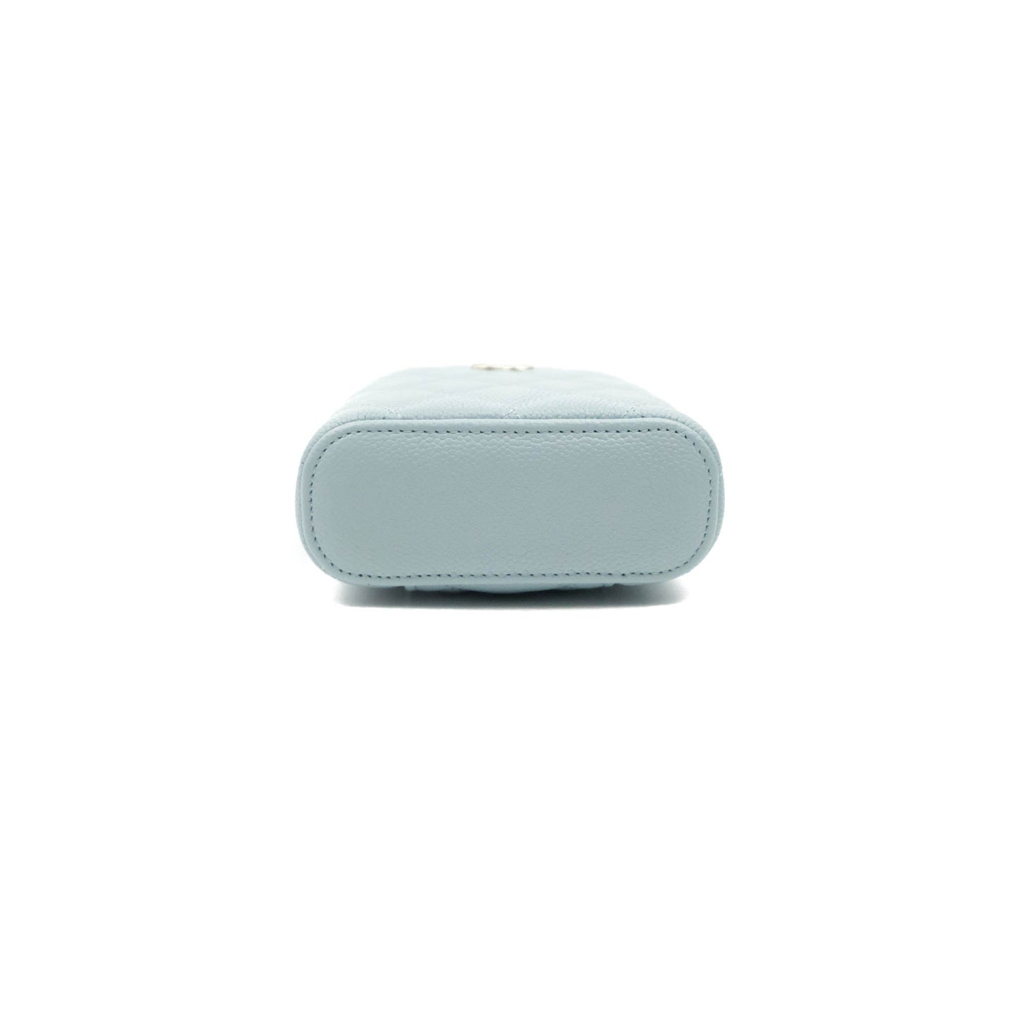 Chanel Classic Mini Vanity With Chain Light Blue Caviar Gold Hardware