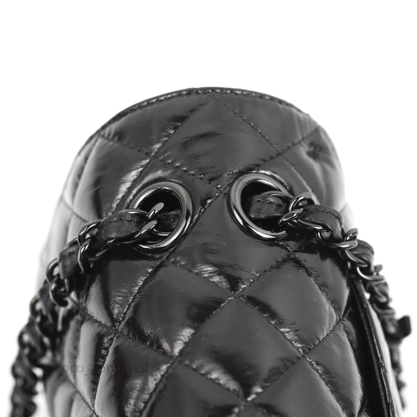 Chanel M/L Medium Classic Quilted Flap So Black Shiny Crumpled Calfskin