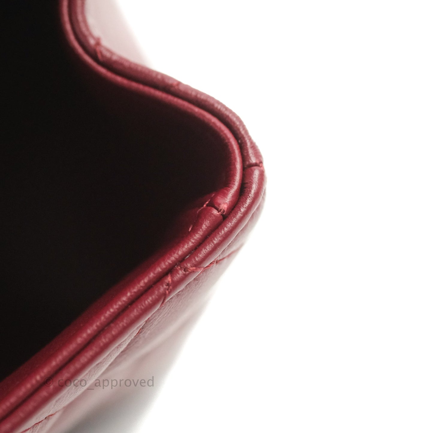 Chanel Quilted Mini Square Burgundy Lambskin Gold Hardware
