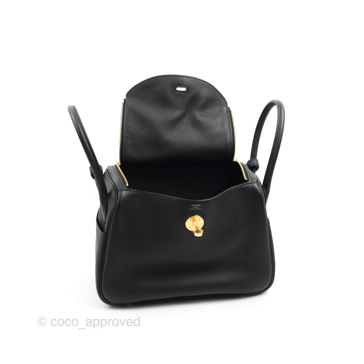 Hermès Lindy 26 Black TC Gold Hardware