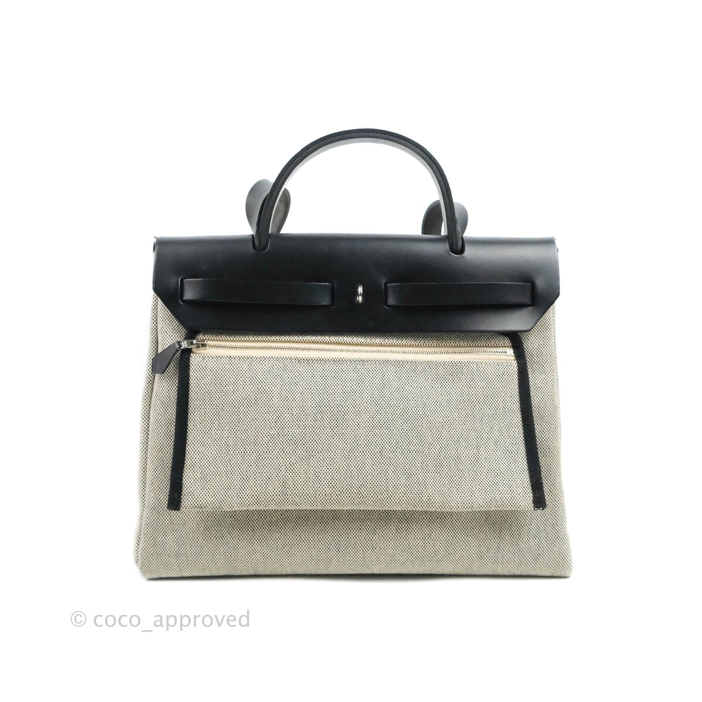 Hermès Herbag Zip 31 Black Pegasus Pop Canvas Palladium Hardware