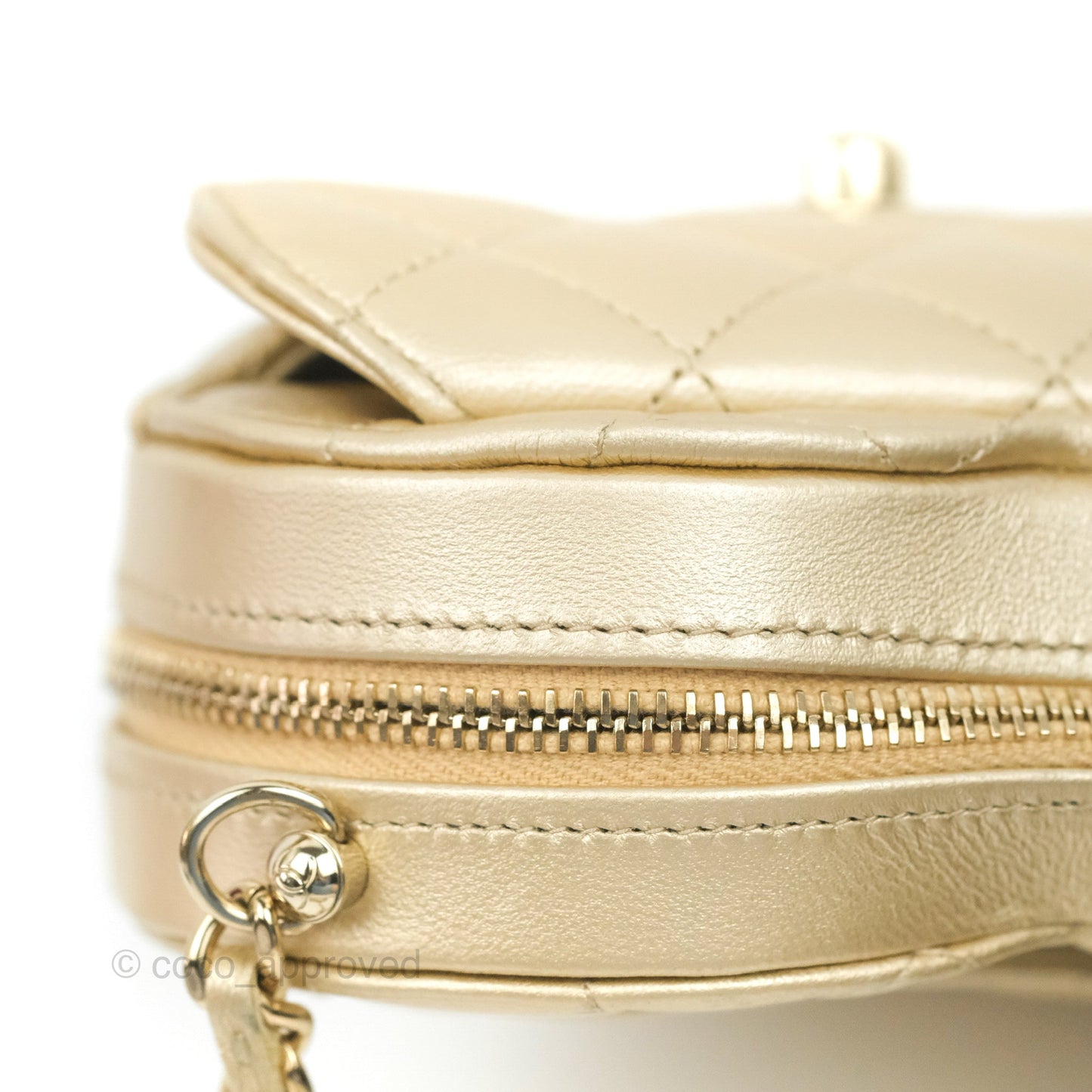 Chanel Small Heart Bag Gold Lambskin Gold Hardware 22S