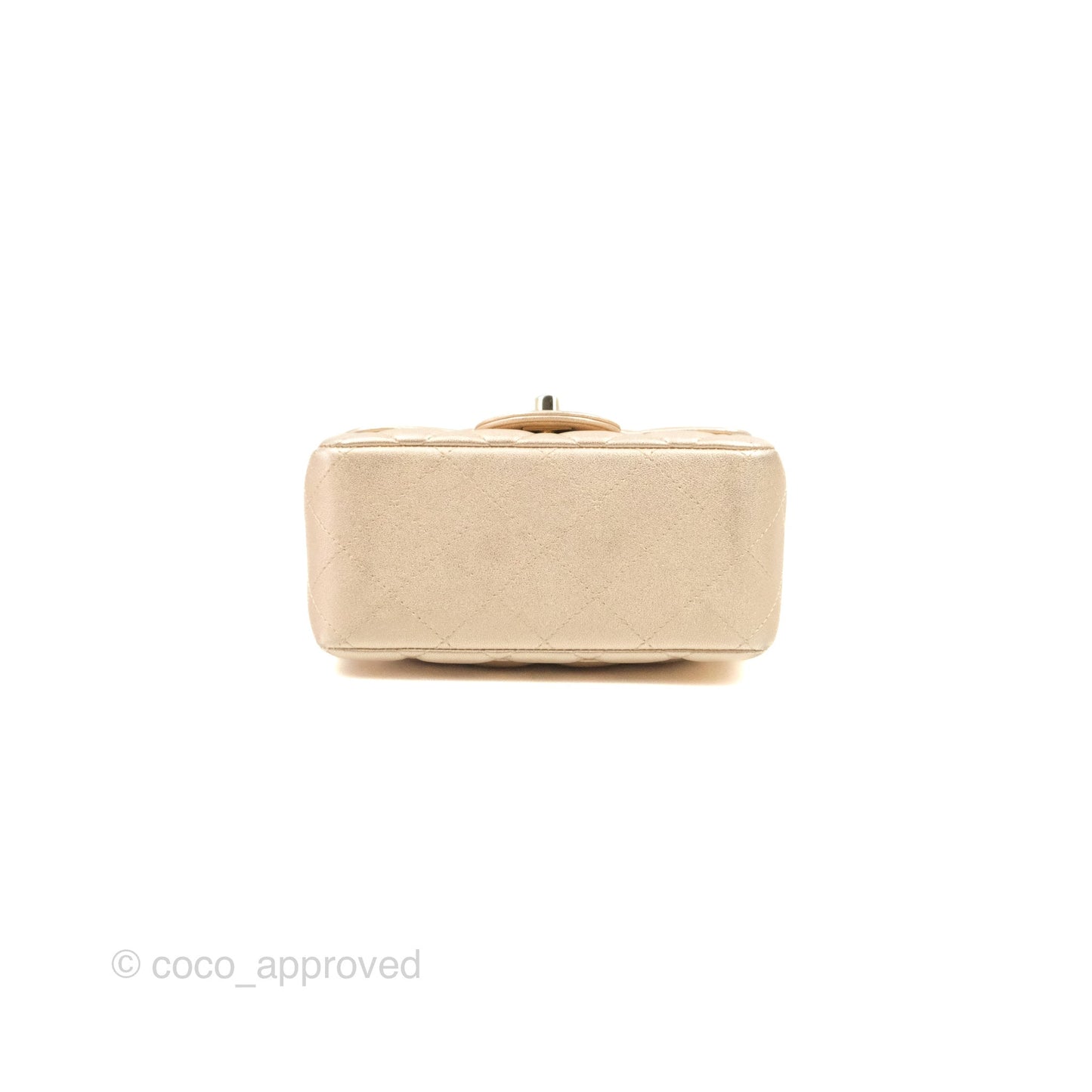 Chanel Quilted Mini Square Iridescent Gold Lambskin Gold Hardware 21P