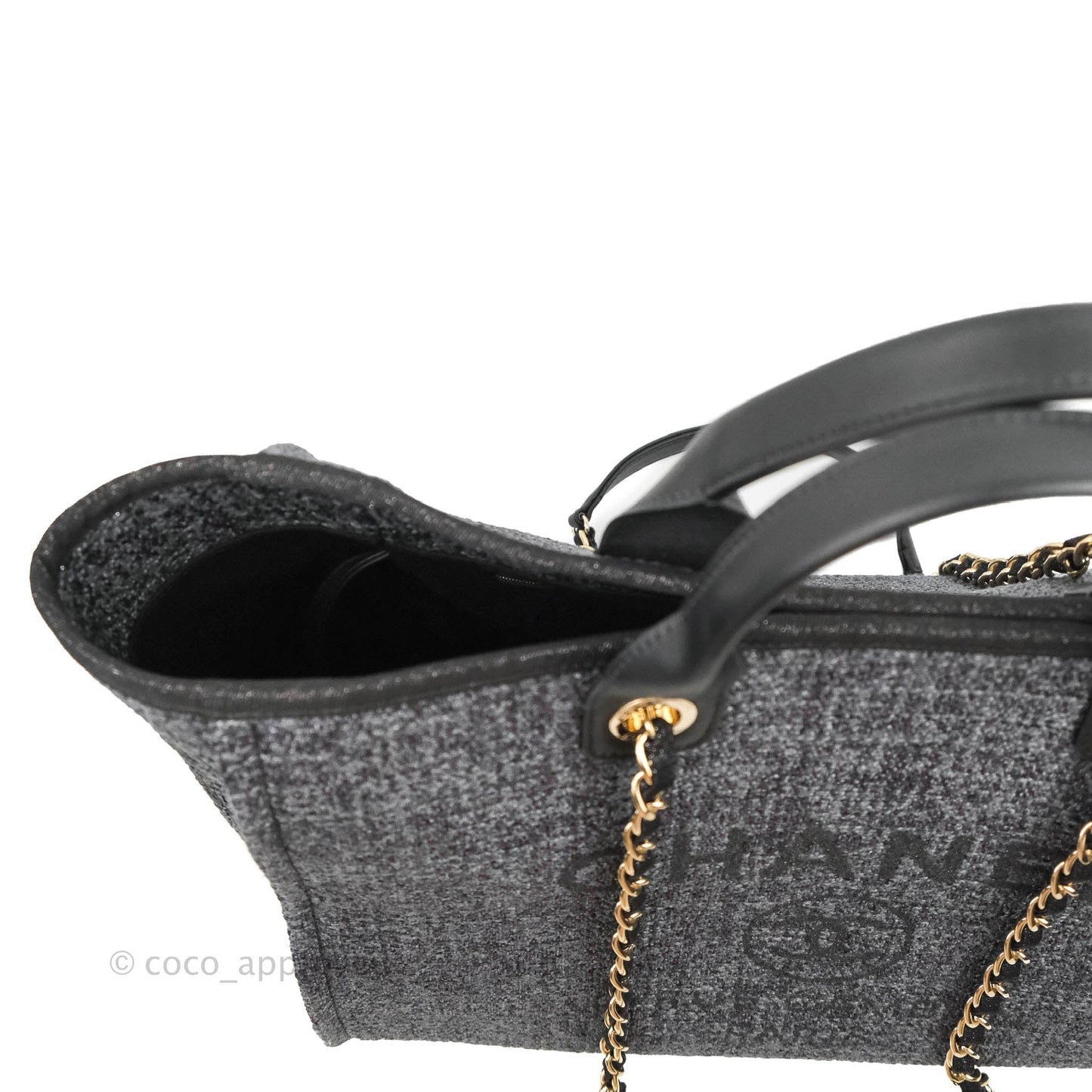 Chanel Canvas Deauville Large Tote Charcoal Grey