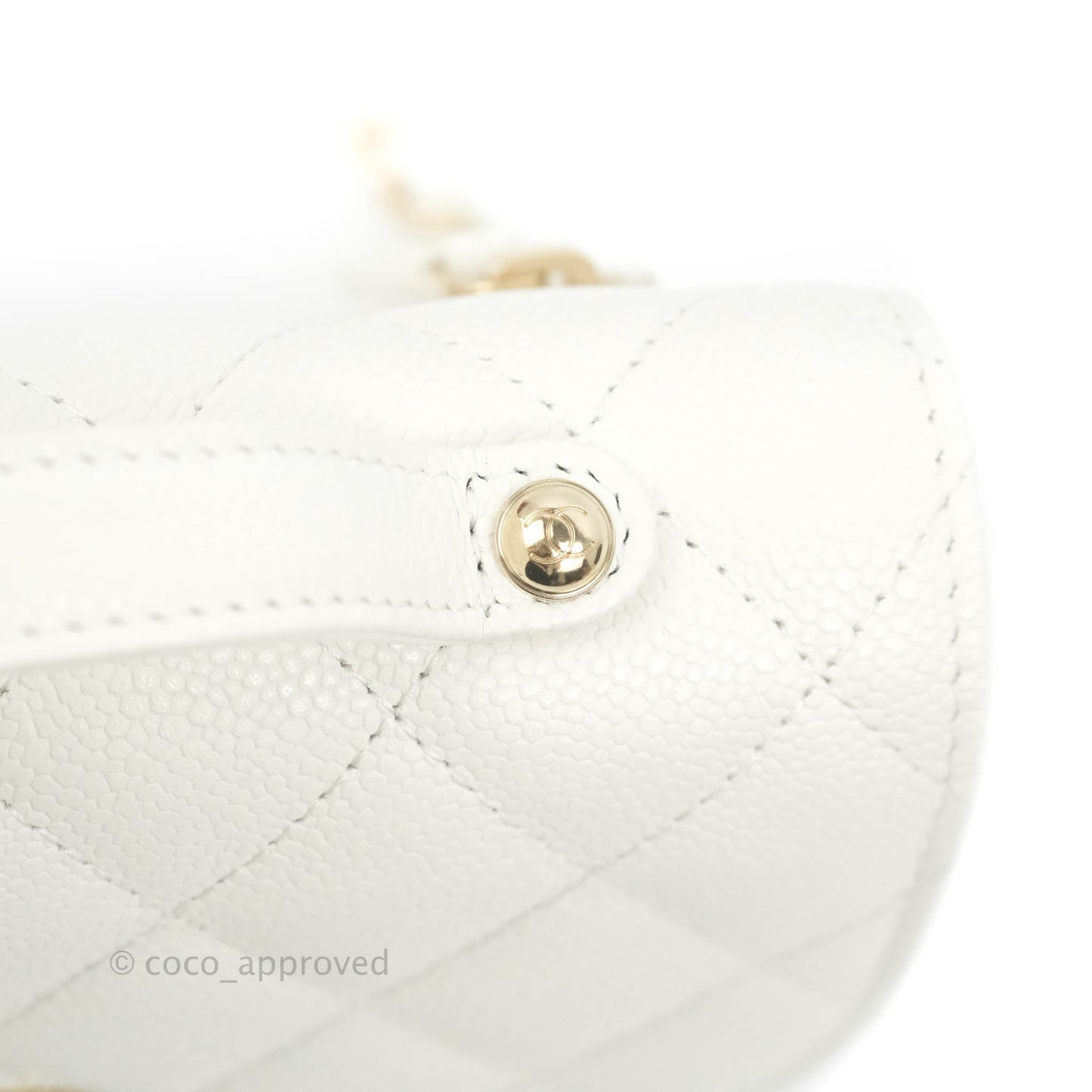 Chanel Business Affinity Clutch With Chain White Caviar Gold Hardware