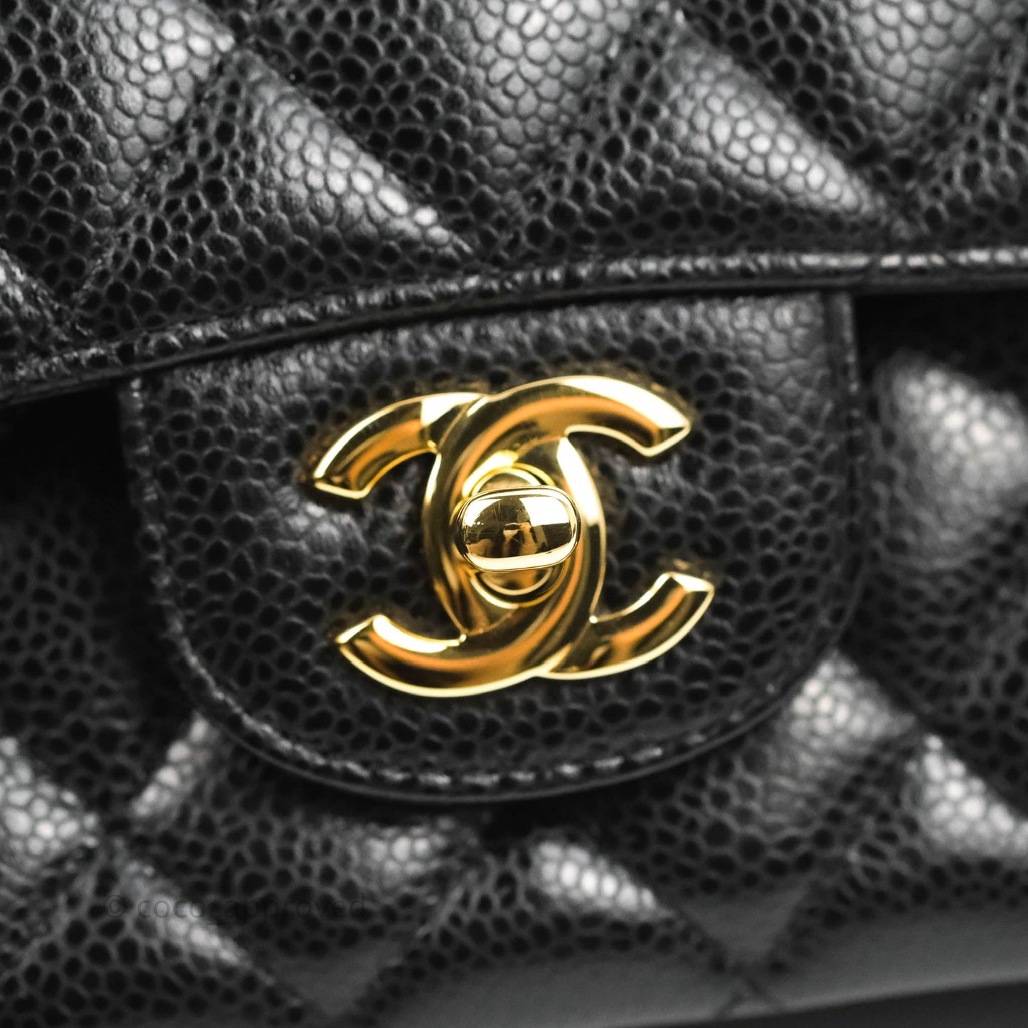 Chanel Classic M/L Medium Double Flap Black Caviar Gold Hardware