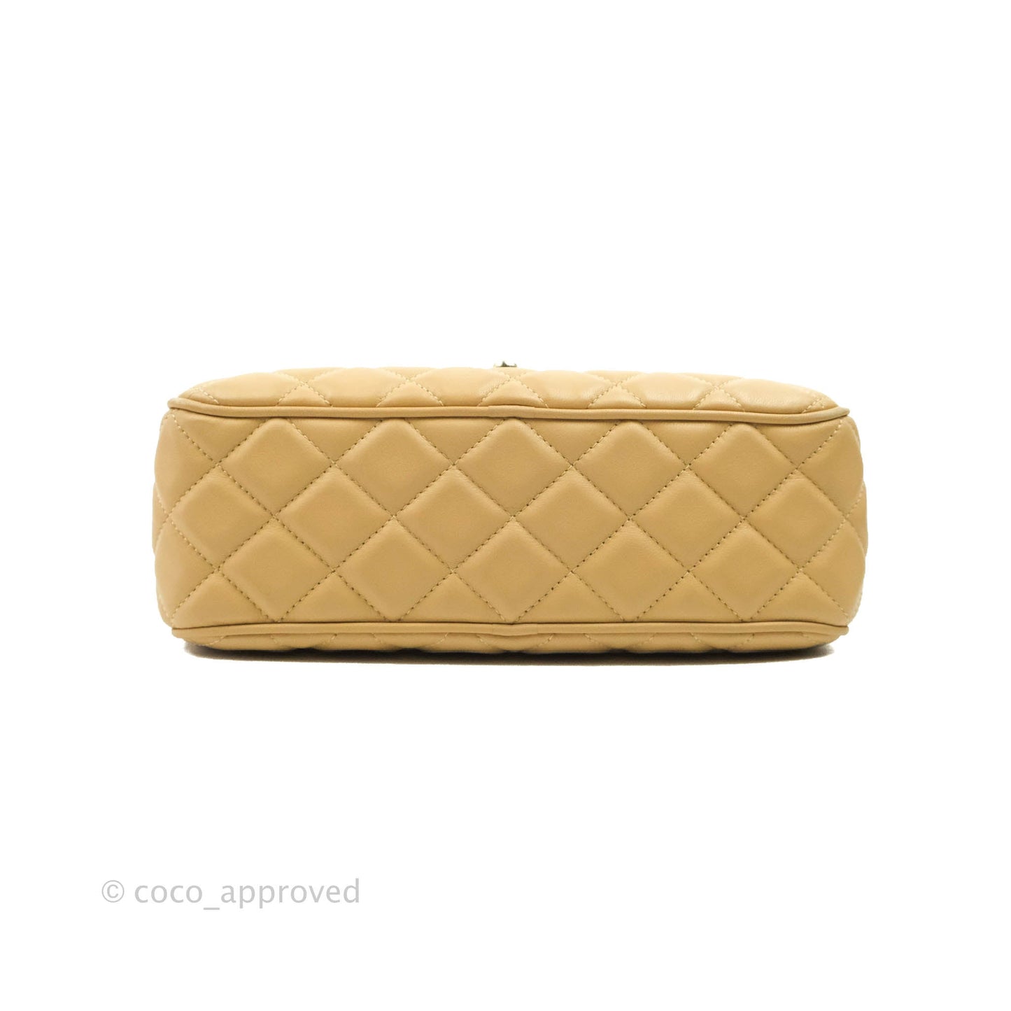 Chanel Calfskin Coco Vintage Camera Case Beige Gold Hardware