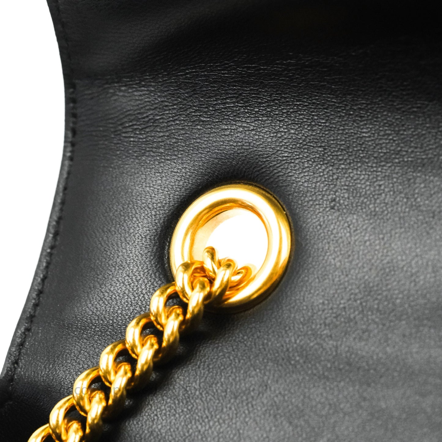 Fendi Baguette Chain Shoulder Bag in Black Nappa Leather