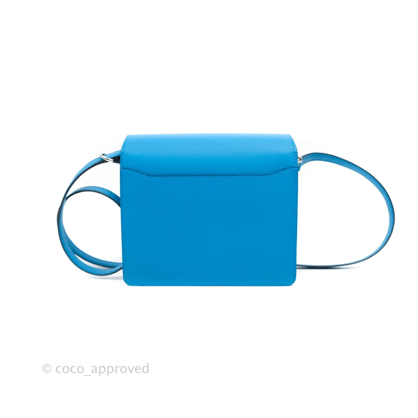 Hermès Roulis Mini 18 Bleu Frida Evercolor Palladium Hardware