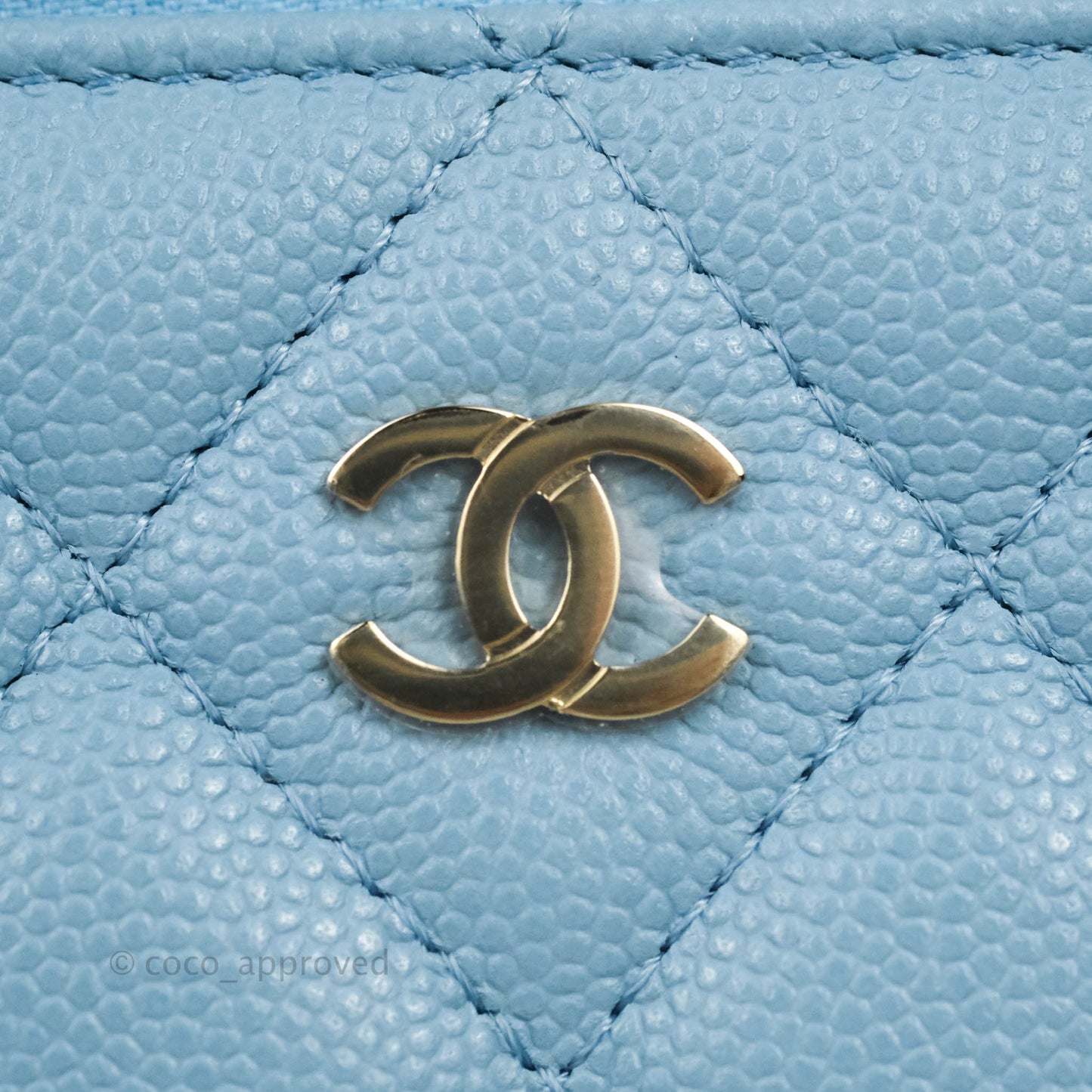 Chanel Vanity with Chain Blue Caviar Gold Hardware 22S