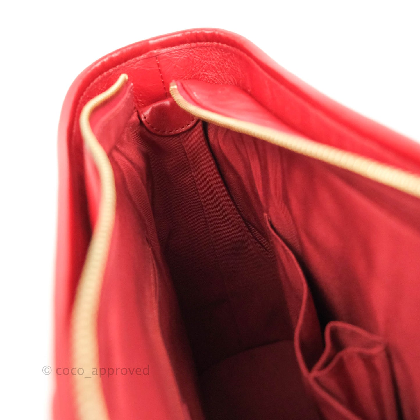 Chanel Chevron Medium Gabrielle Hobo Red Aged Calfskin Mixed Hardware
