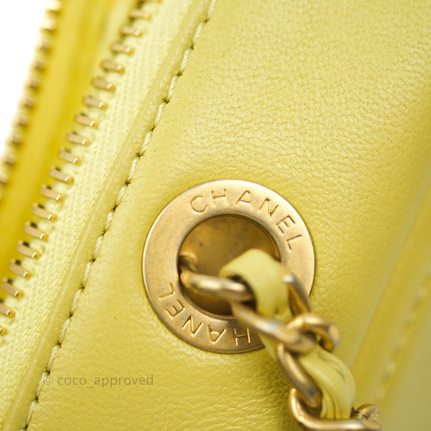 Chanel Quilted Diamond Cut Small Lambskin Yellow Gold Hardware Flap Bag