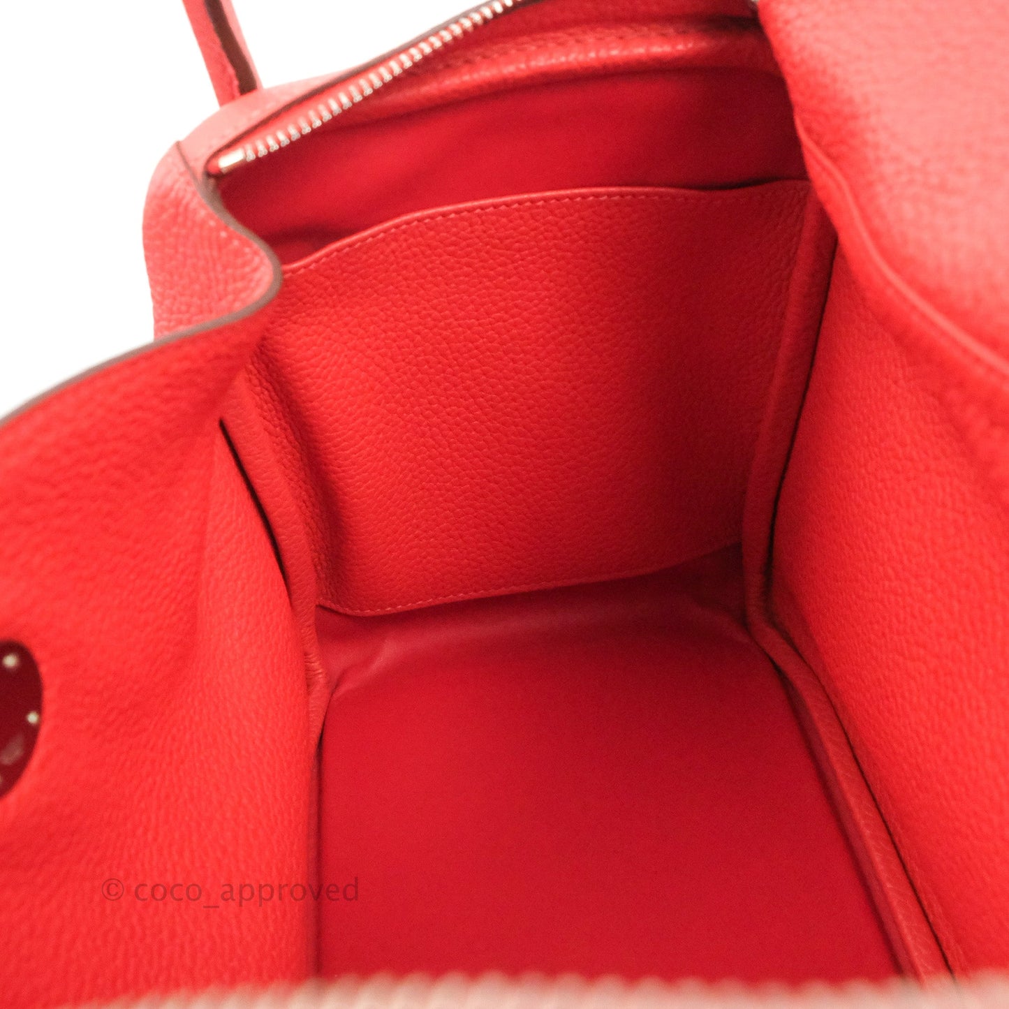 Hermès Lindy 30 Red Clemence Palladium Hardware