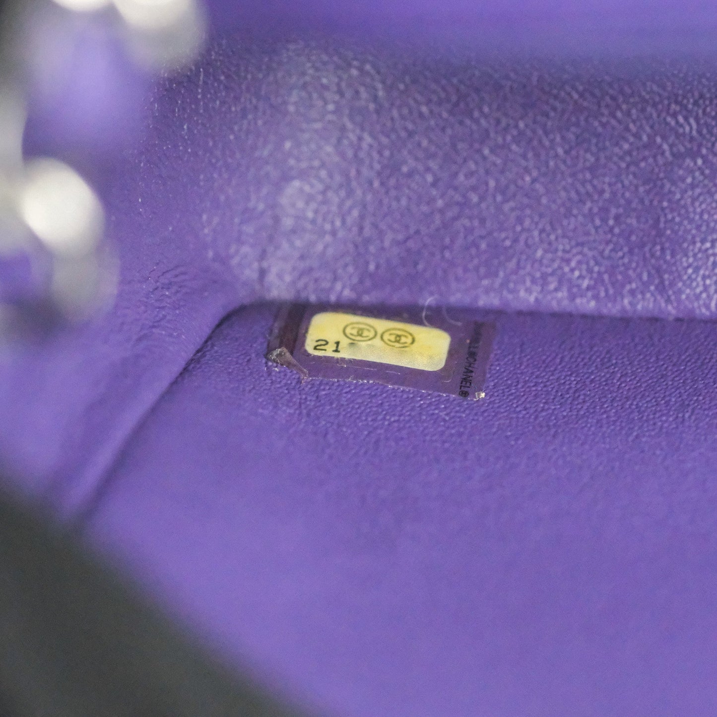 Chanel Quilted Mini Rectangular Flap Purple Lambskin Silver Hardware