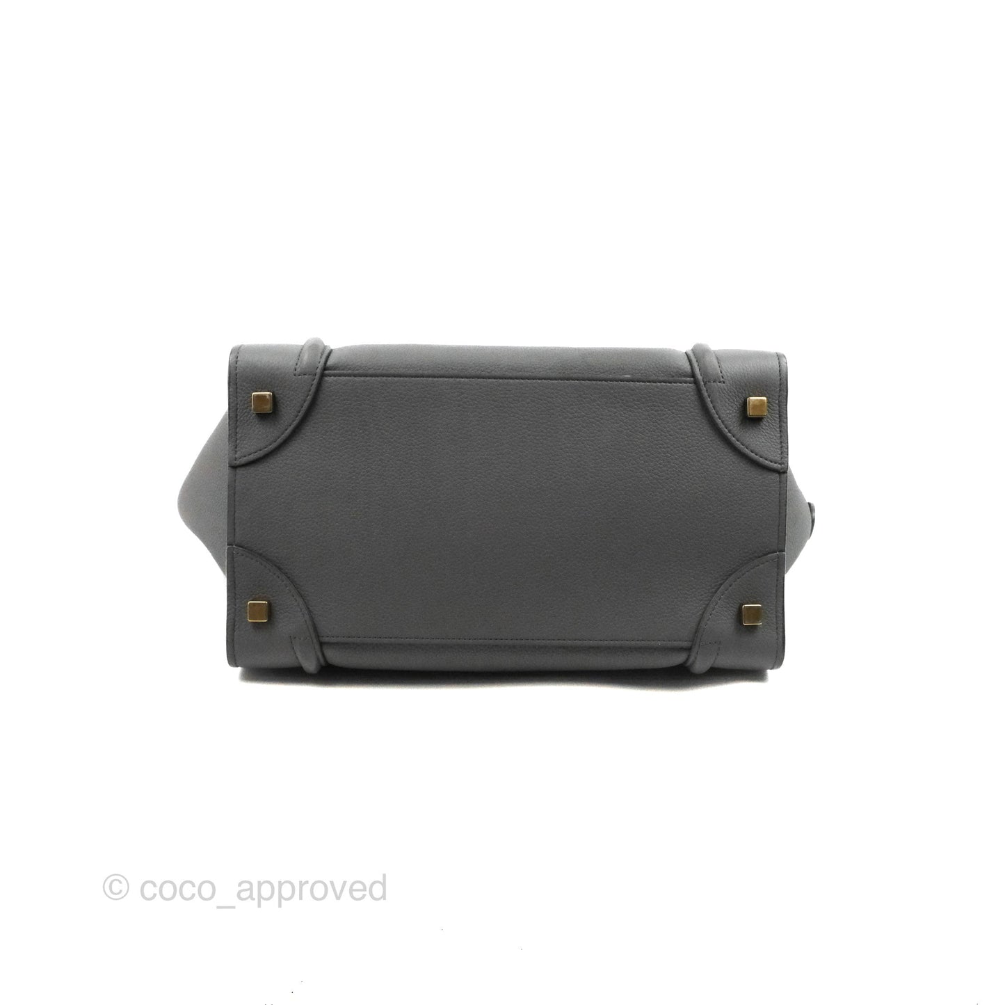 Celine Mini Luggage Bag Grey Grained Leather